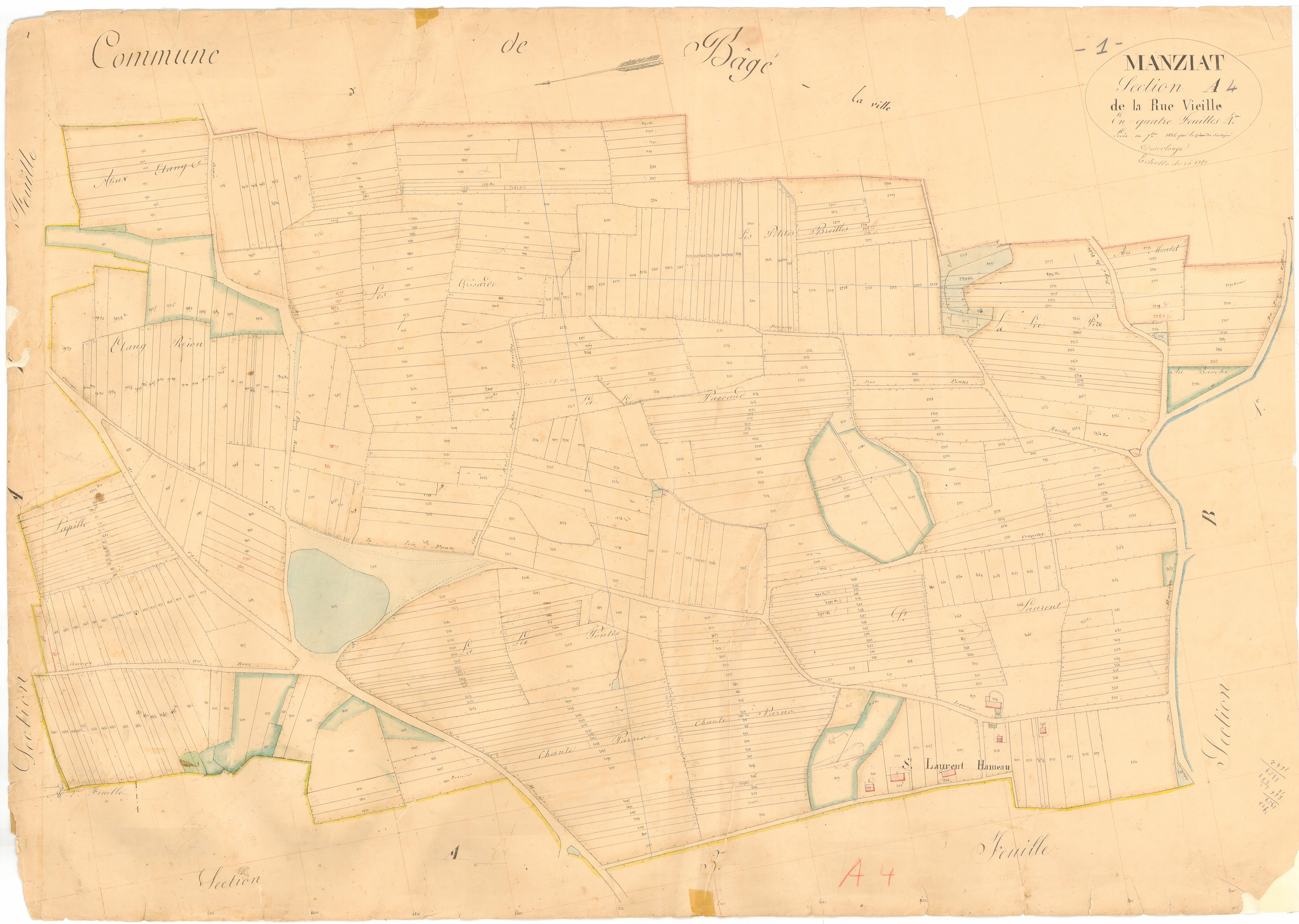 Manziat - 3 P 7224 - 3 P 7224 -  Feuille 4  (1836)