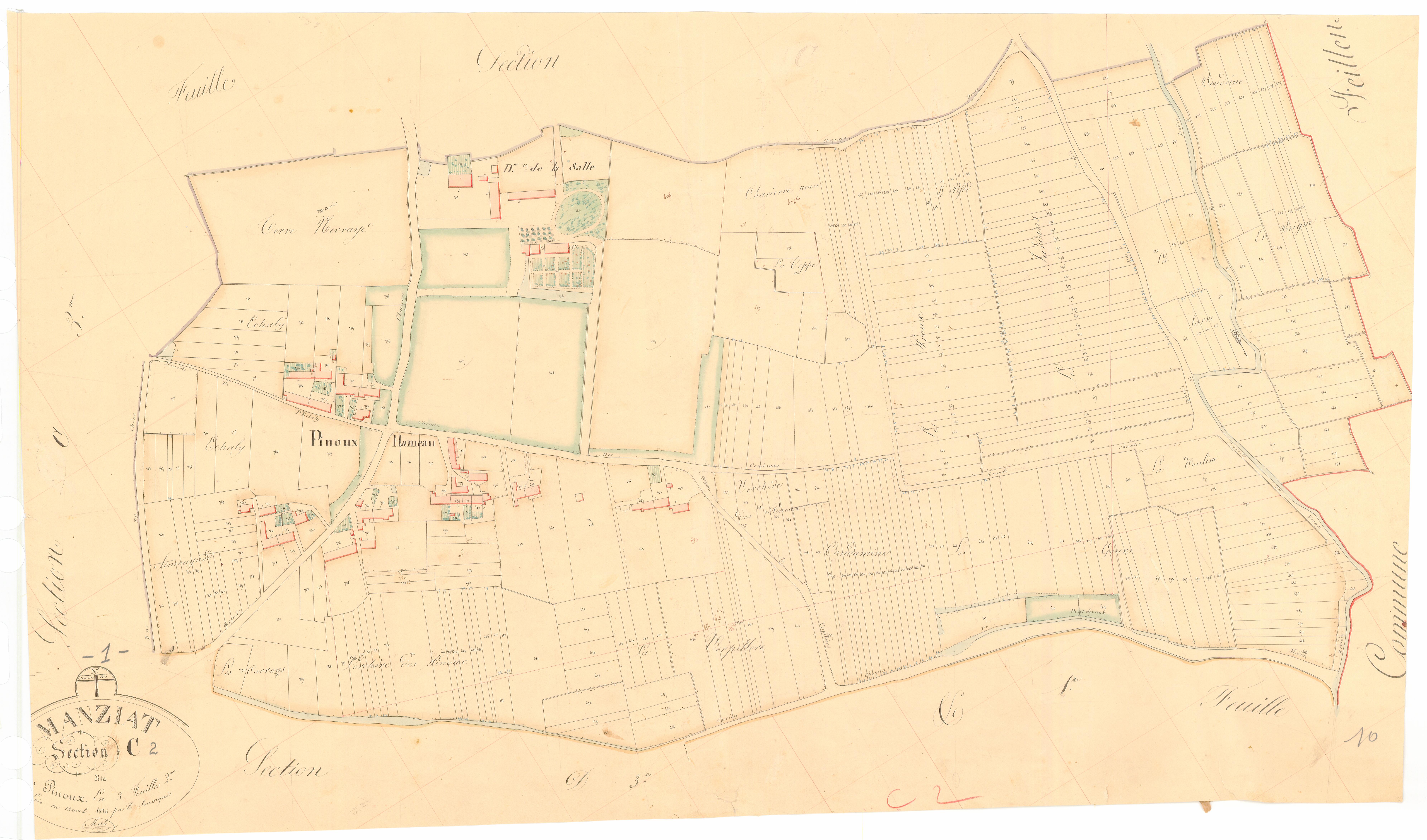 Manziat - 3 P 7229 - 3 P 7229 -  Feuille 2  (1836)