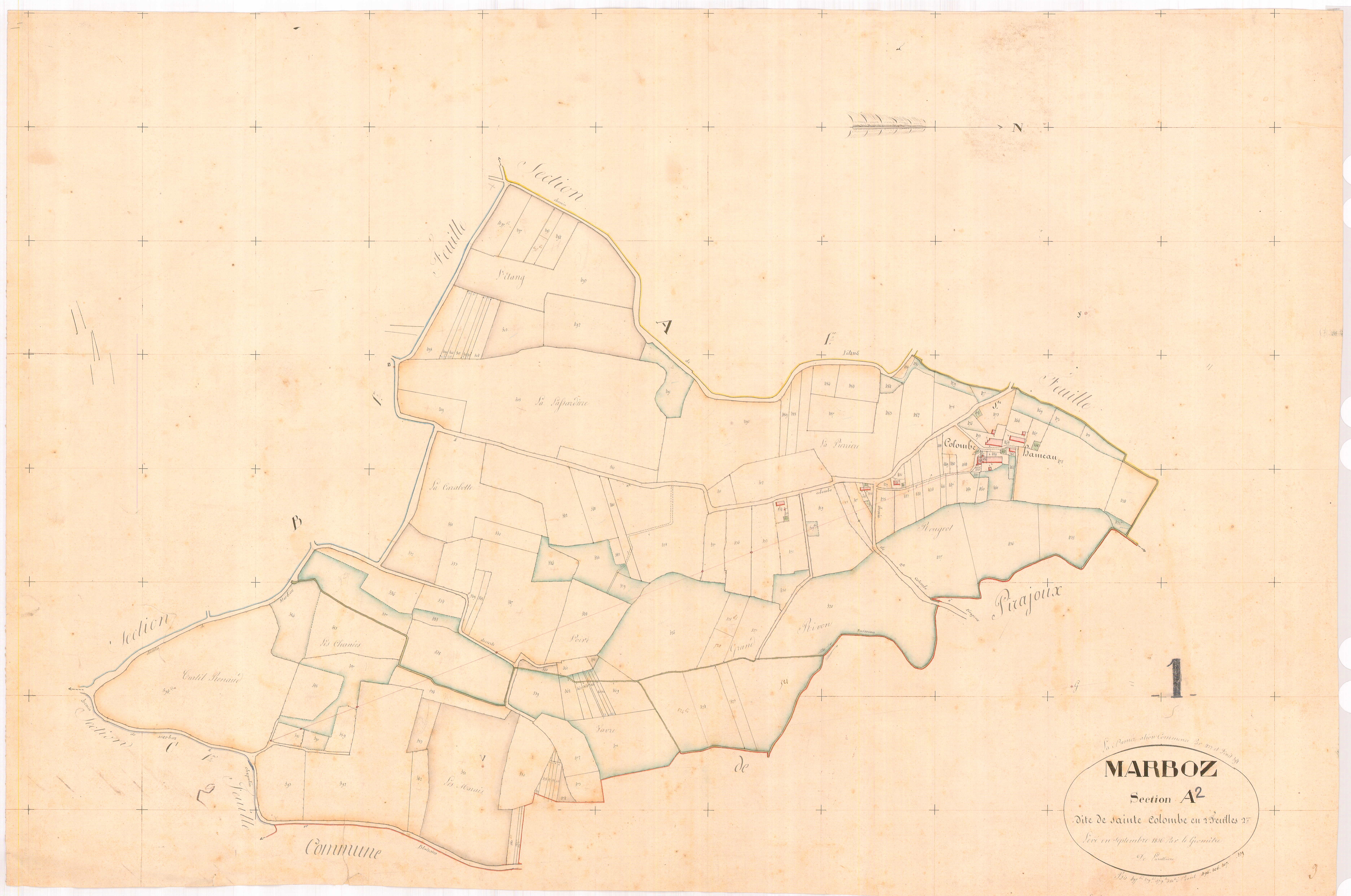 Marboz - 3 P 7243 - 3 P 7243 -  Feuille 2  (1836)