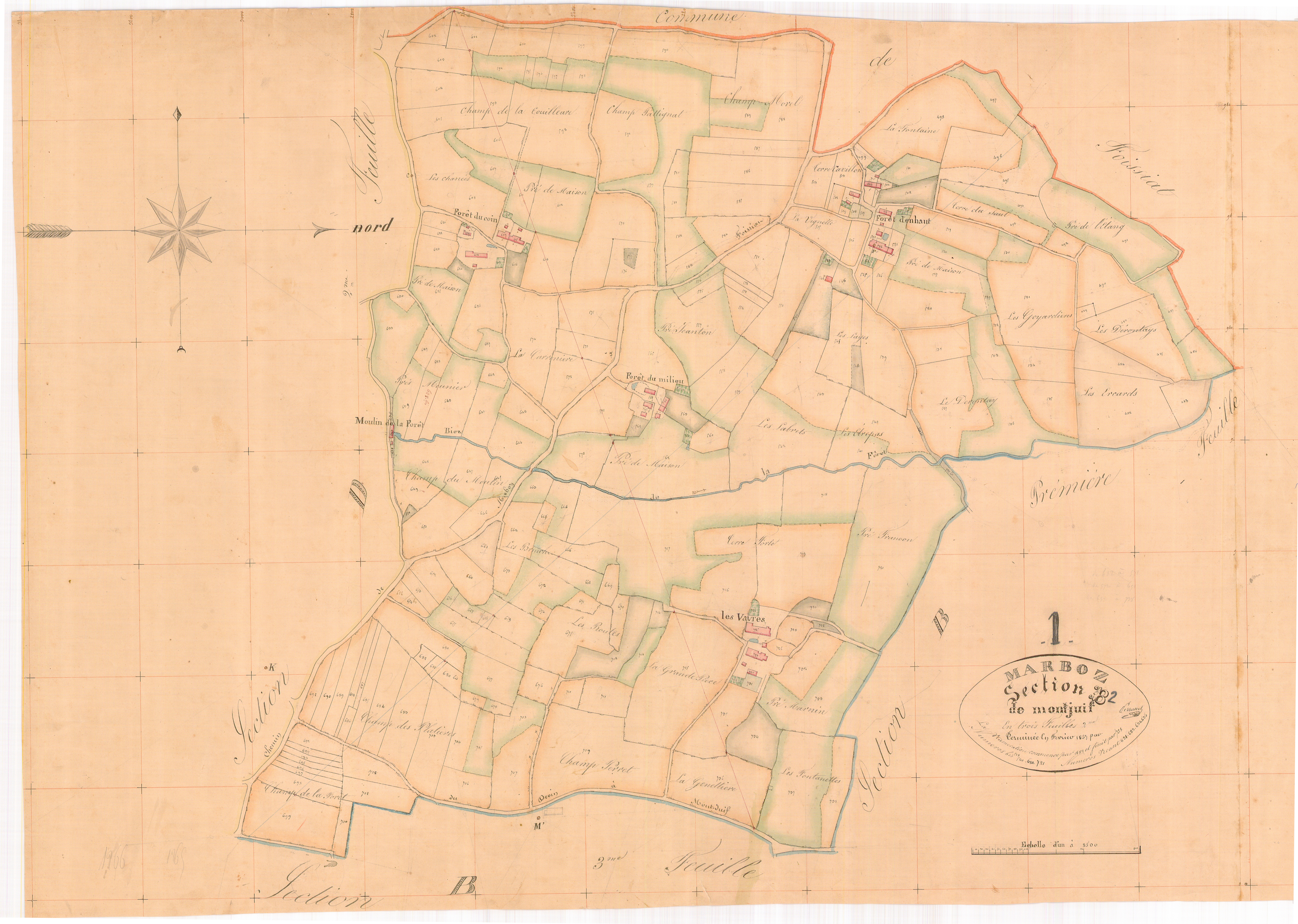 Marboz - 3 P 7245 - 3 P 7245 -  Feuille 2  (1836)