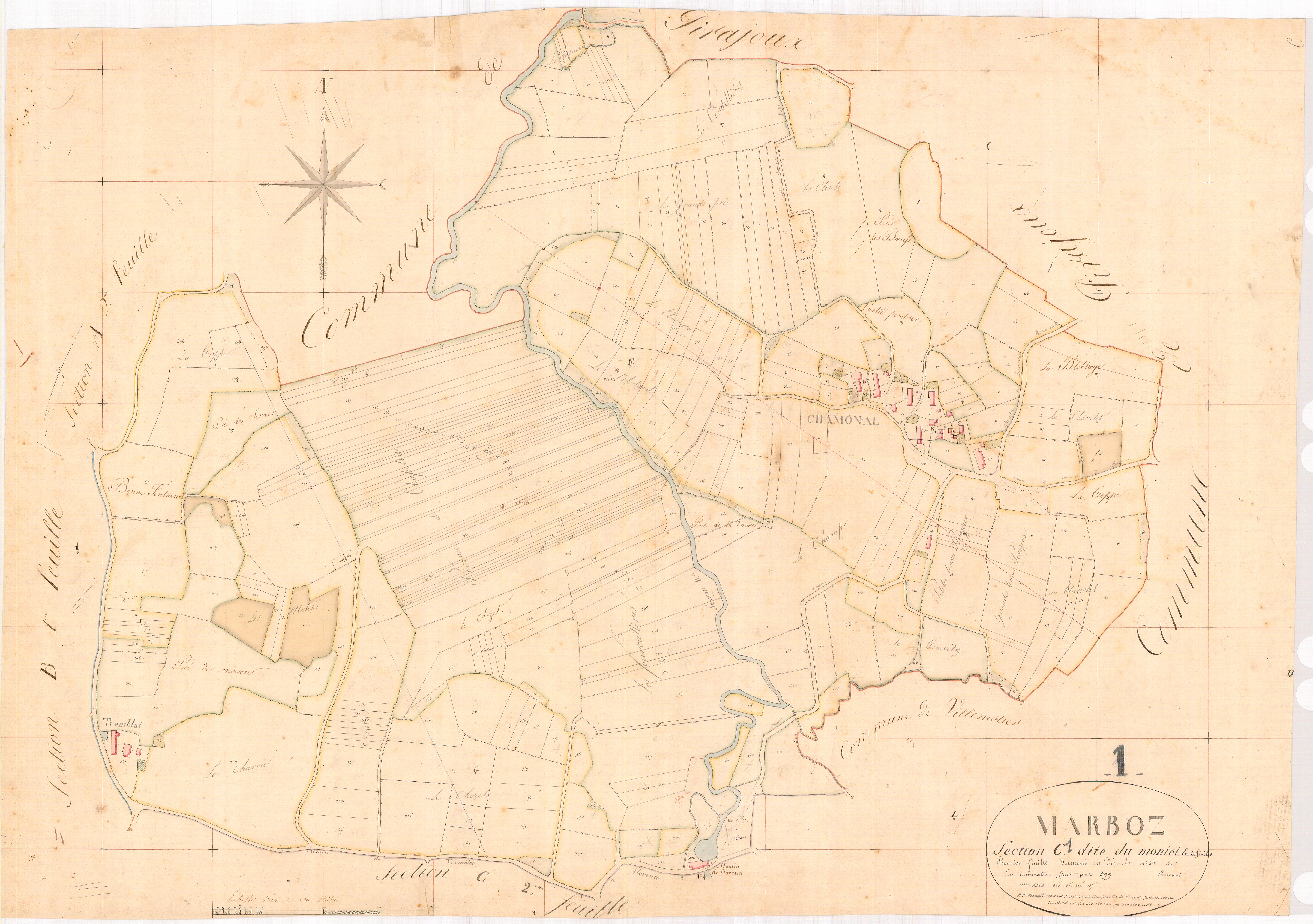 Marboz - 3 P 7247 - 3 P 7247 -  Feuille 1  (1836)