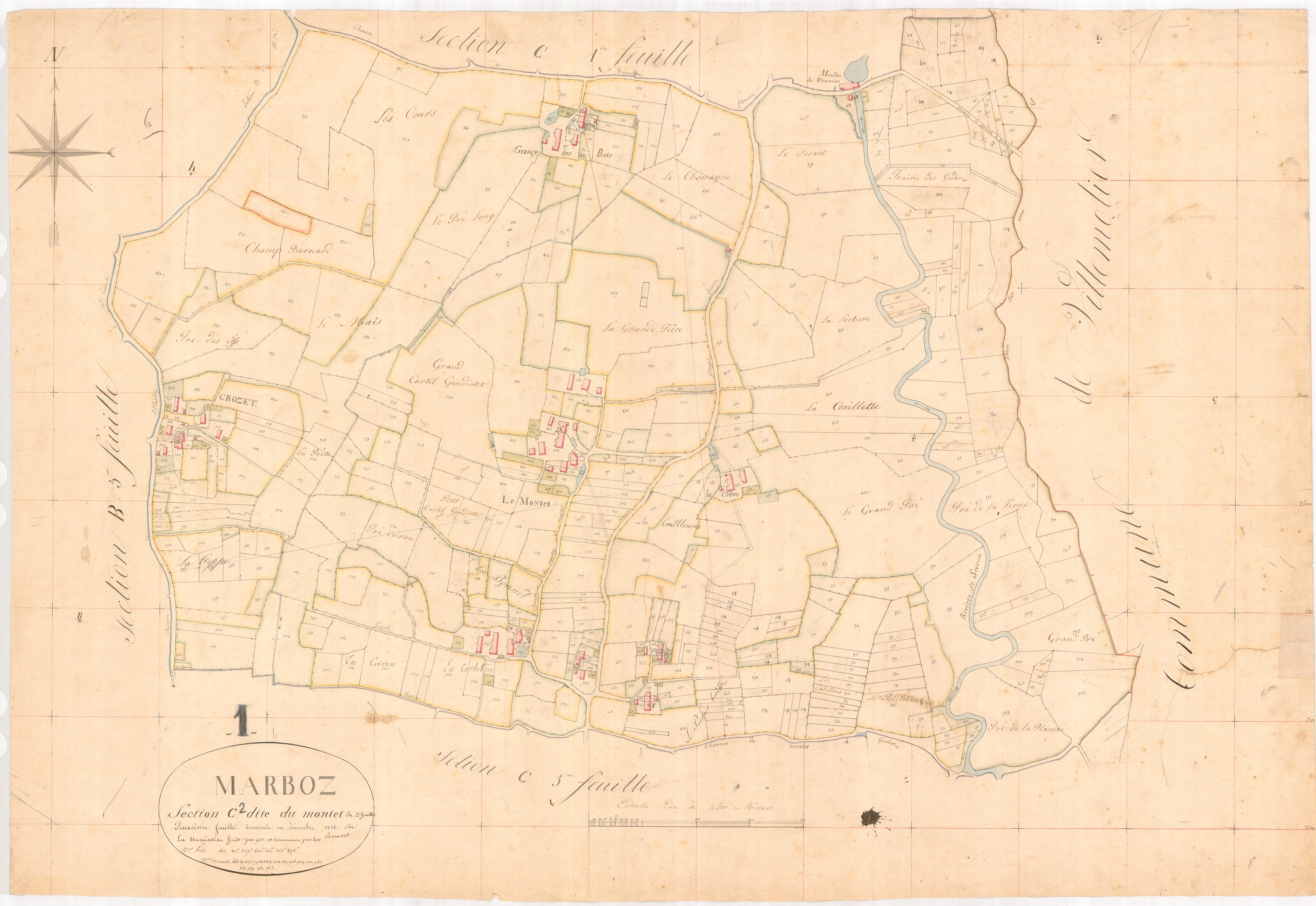 Marboz - 3 P 7248 - 3 P 7248 -  Feuille 2  (1836)