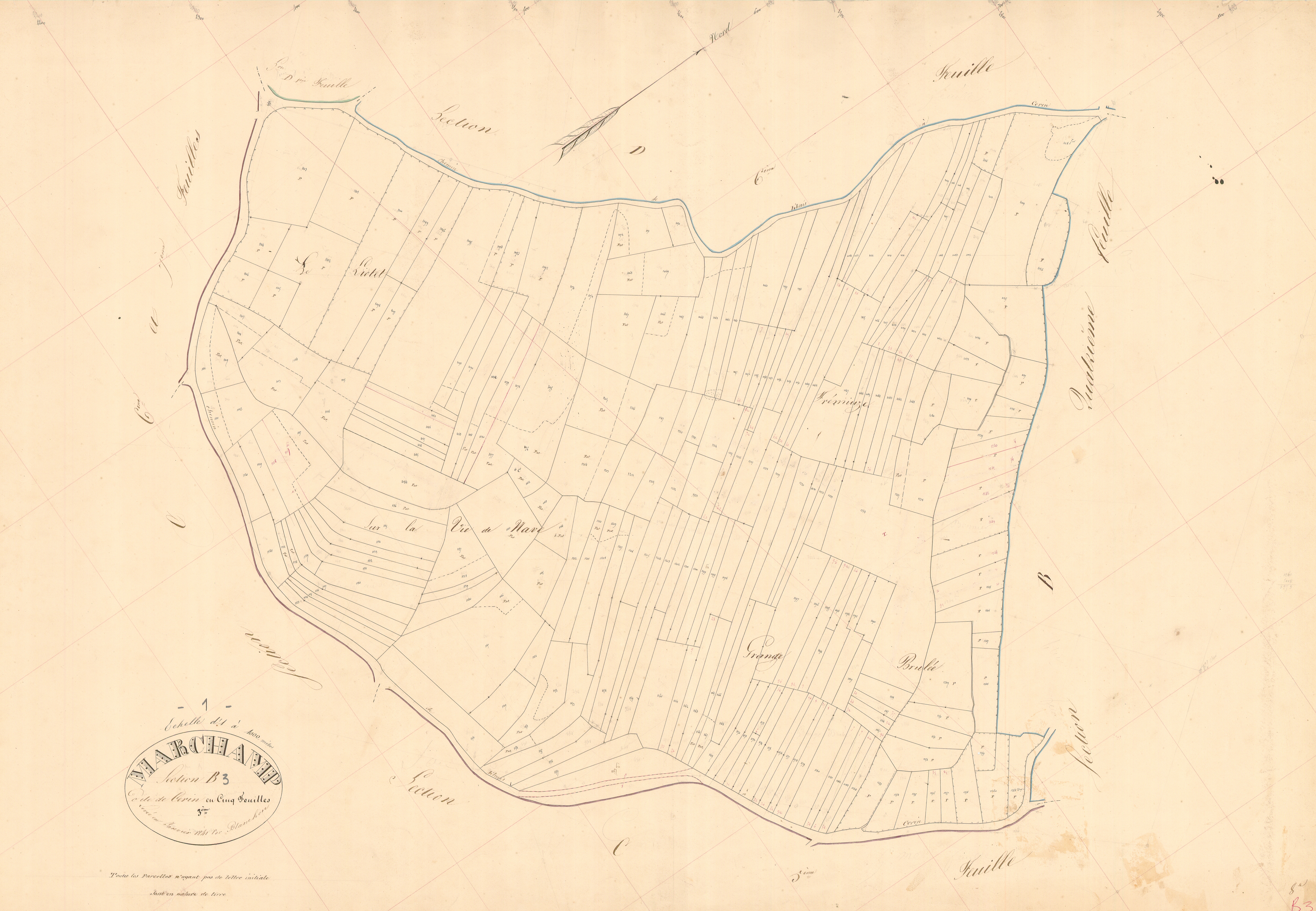 Marchamp - 3 P 7267 - 3 P 7267 -  Feuille 3  (1840)