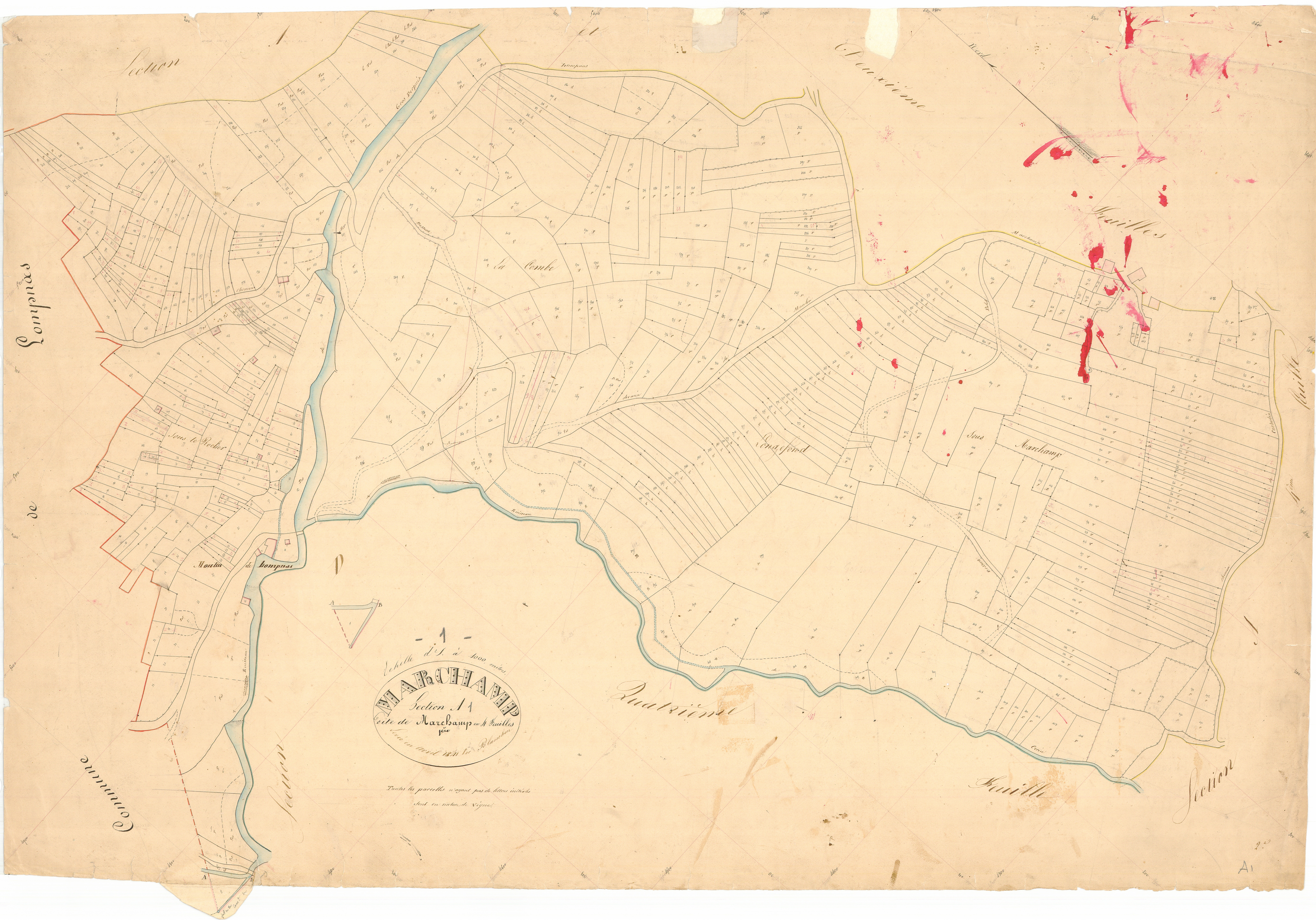 Marchamp - 3 P 7261 - 3 P 7261 -  Feuille 1  (1840)