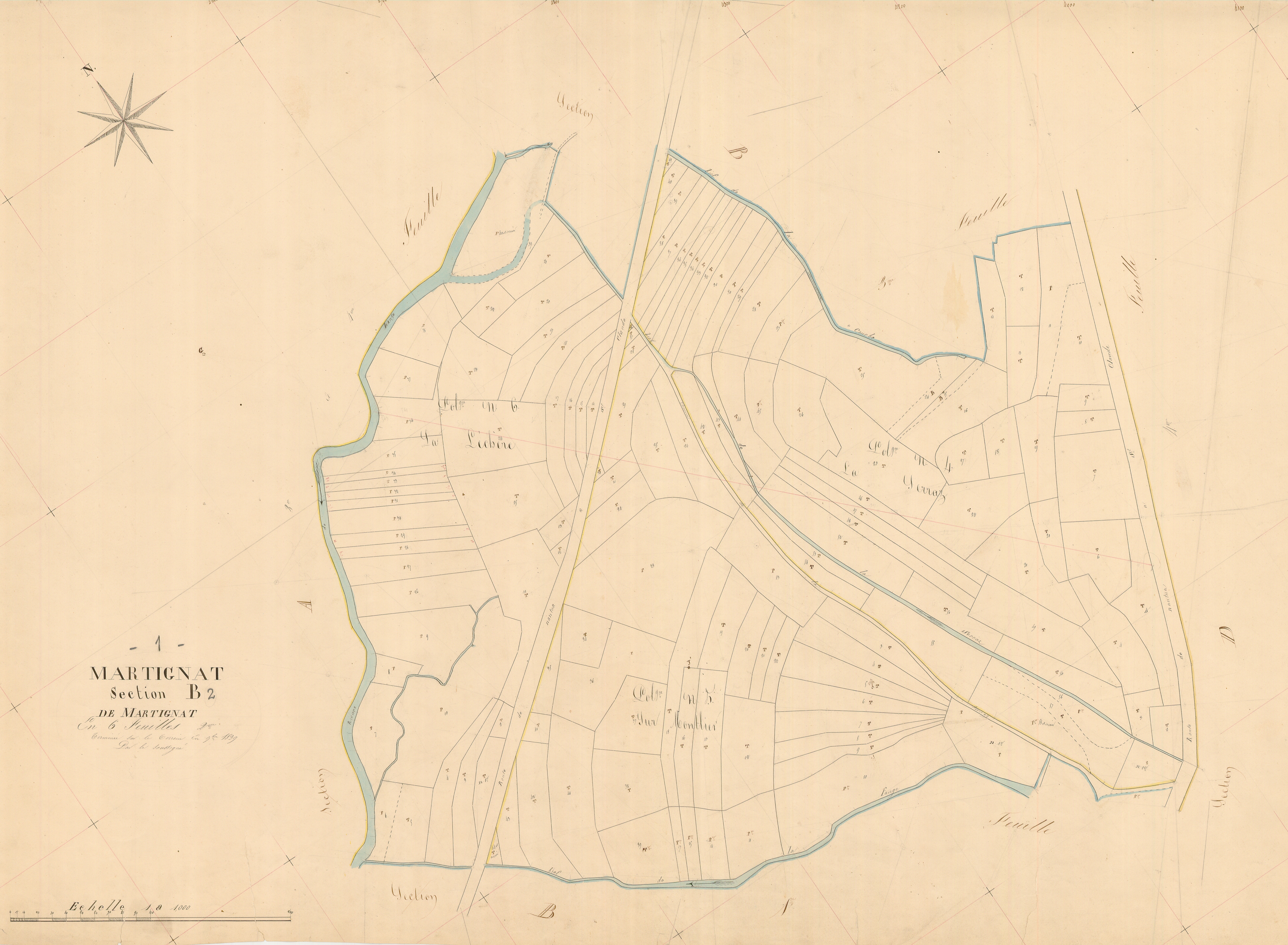Martignat - 3 P 7310 - 3 P 7310 -  Feuille 2  (1839)