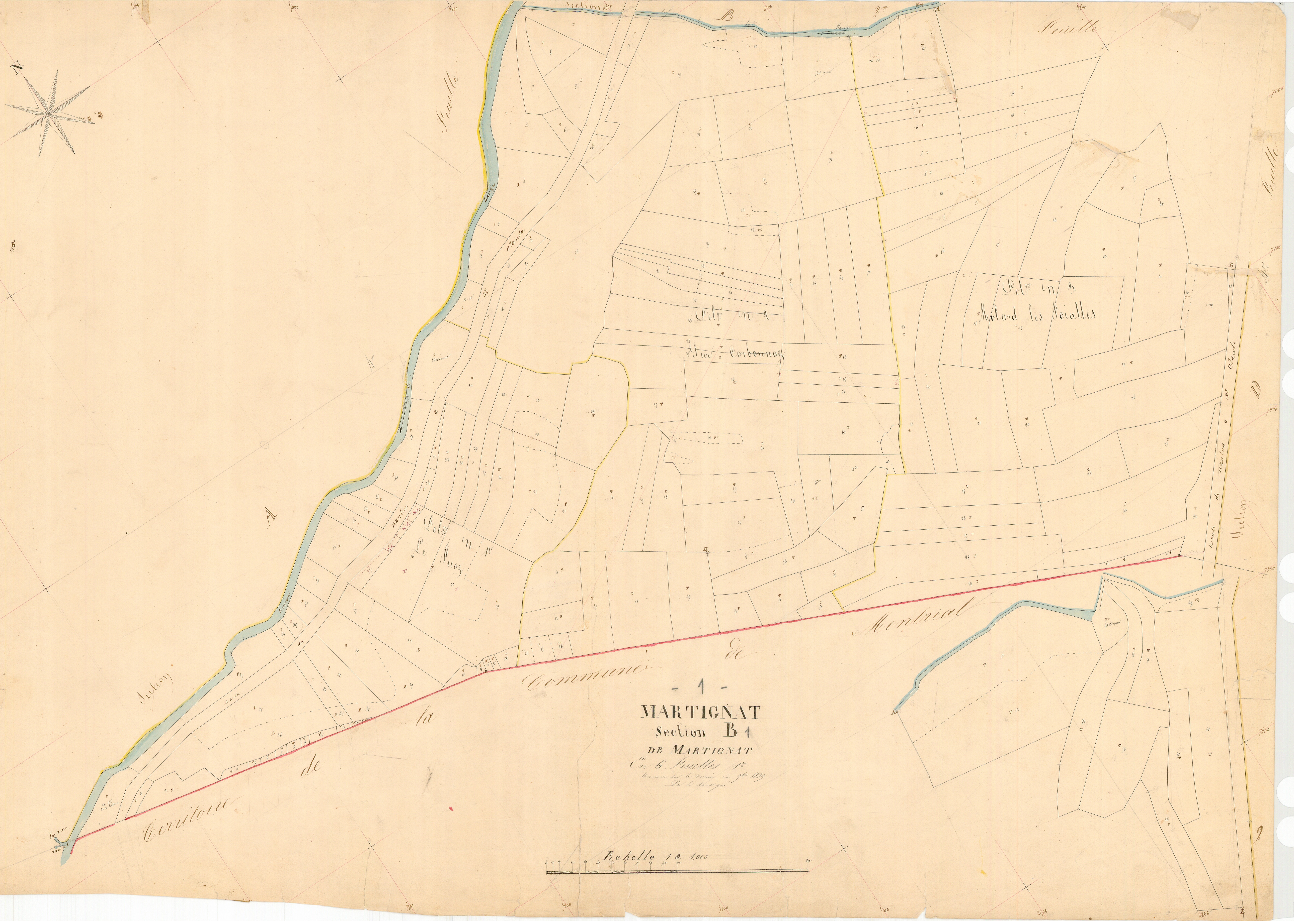 Martignat - 3 P 7309 - 3 P 7309 -  Feuille 1  (1839)