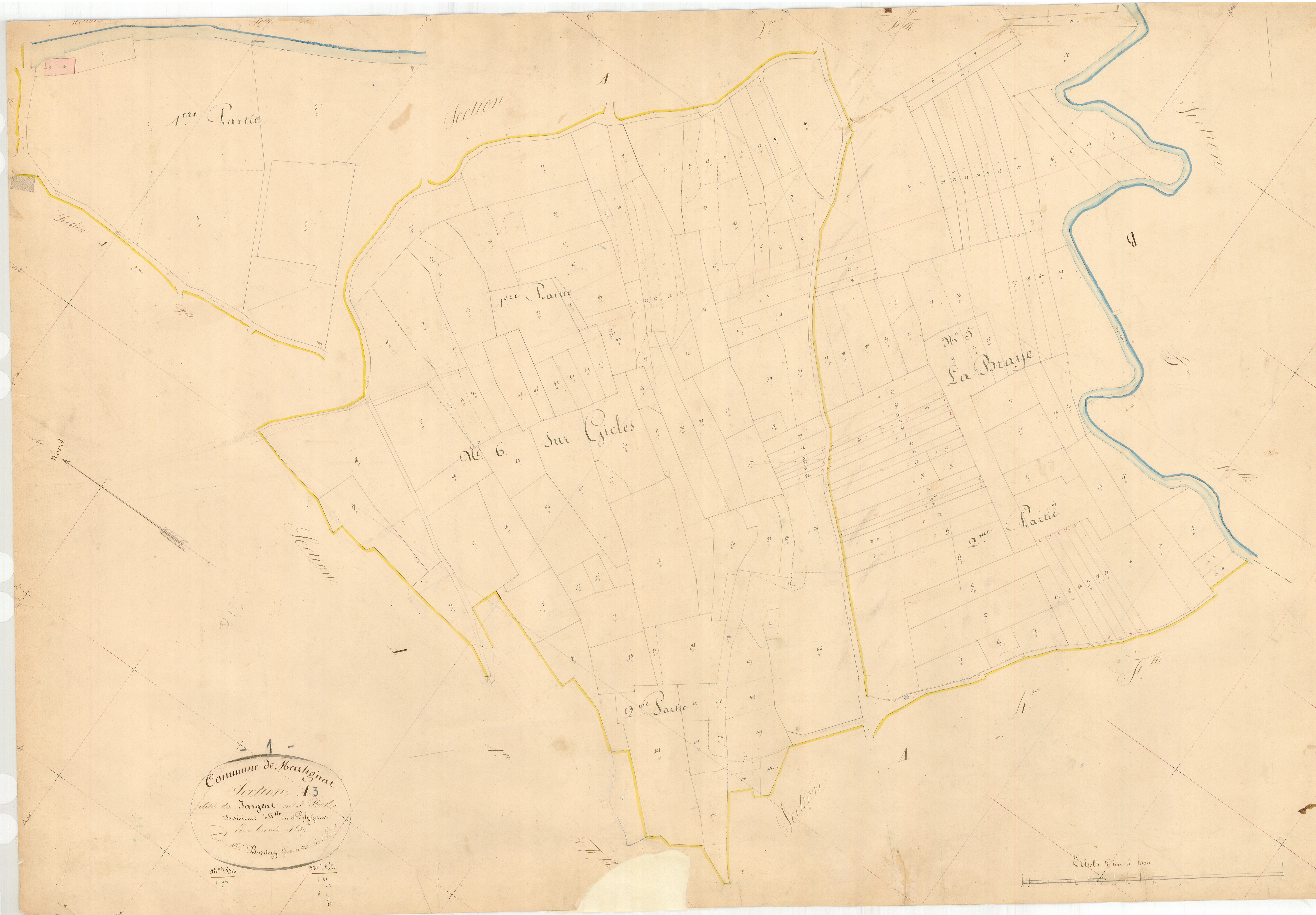 Martignat - 3 P 7306 - 3 P 7306 -  Feuille 3  (1839)