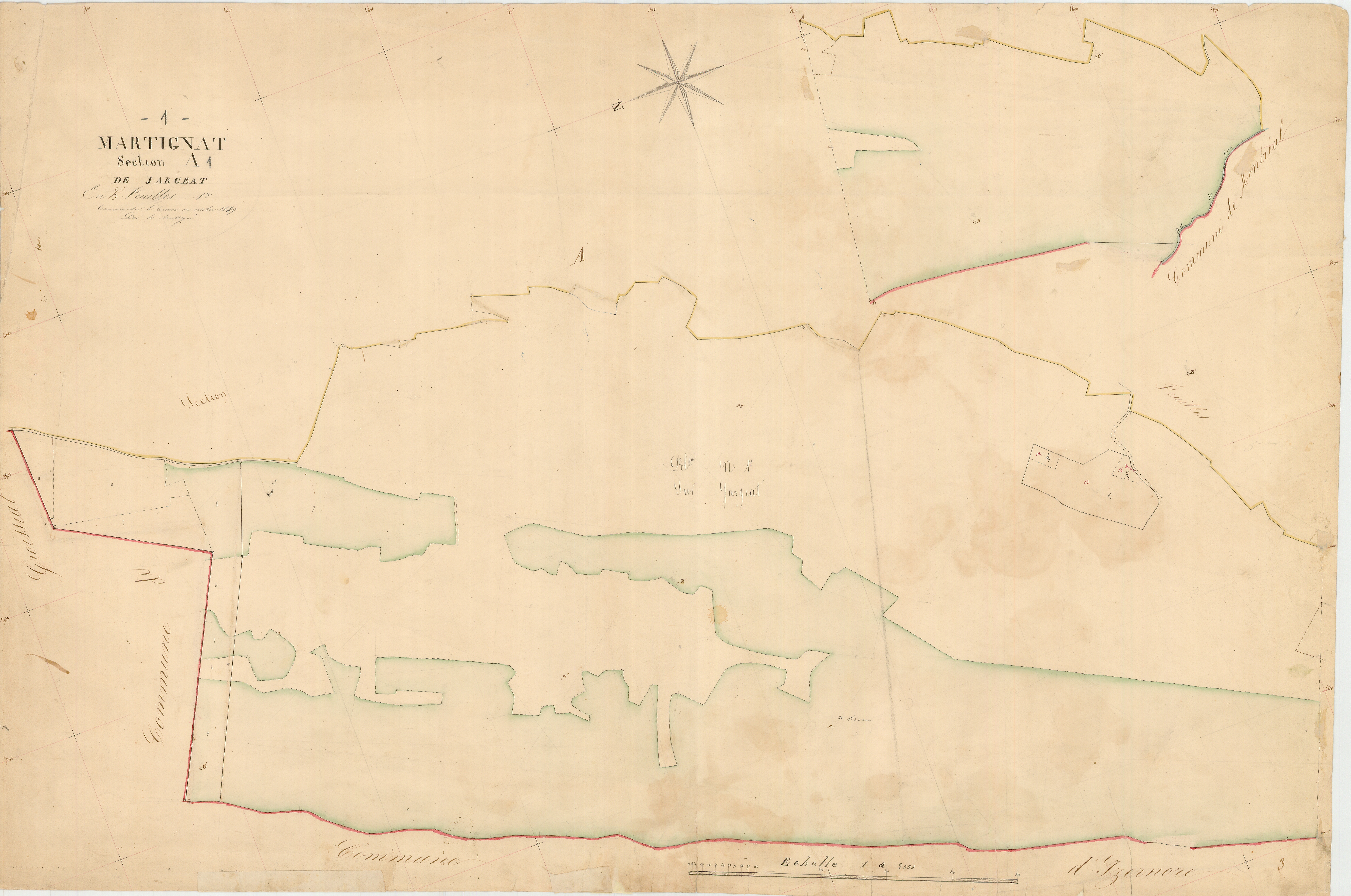 Martignat - 3 P 7304 - 3 P 7304 -  Feuille 1  (1839)