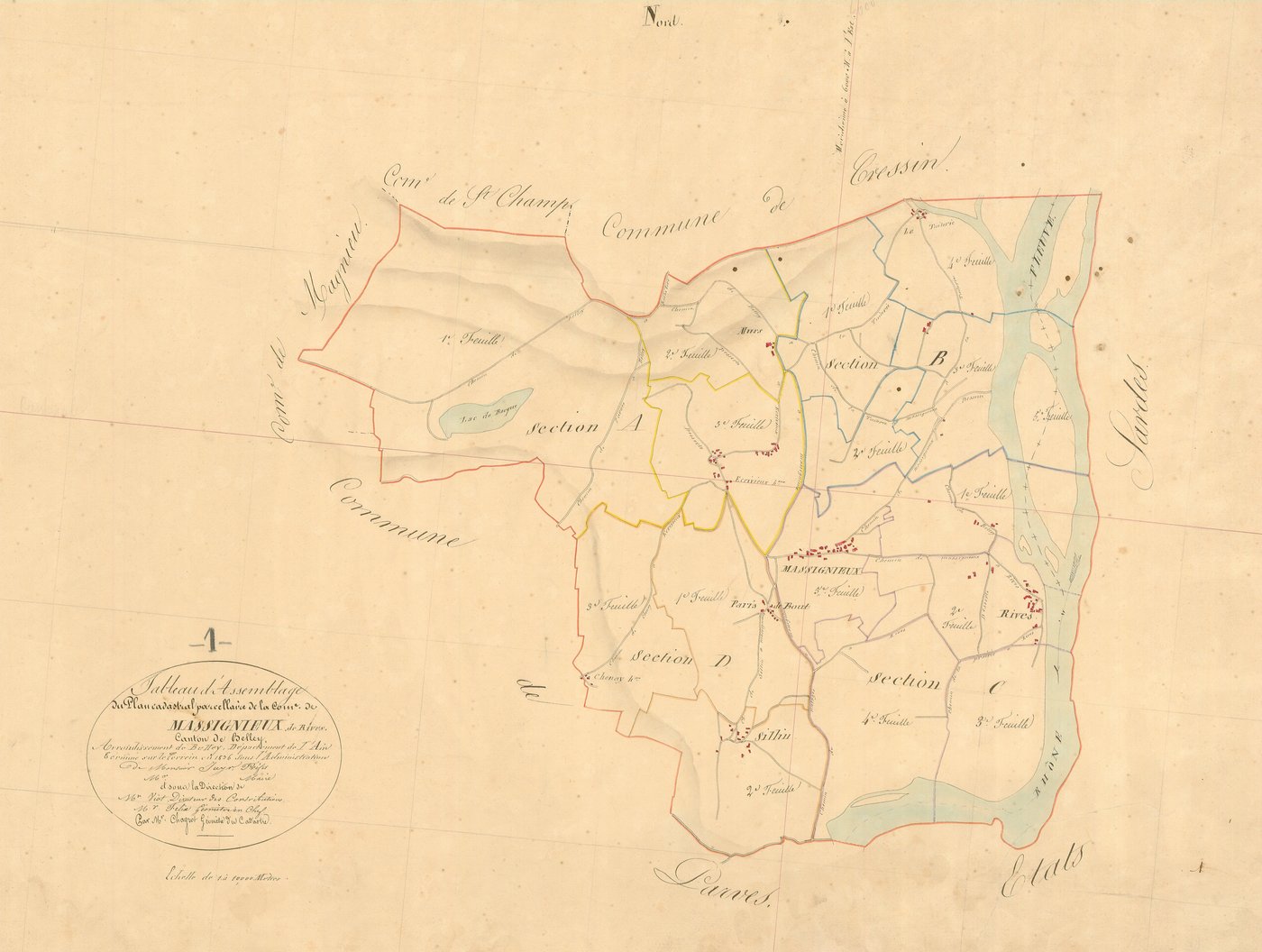 Massignieu-de-Rives - 3 P 7329 - 3 P 7329 -  Tableau d'assemblage  (1835)
