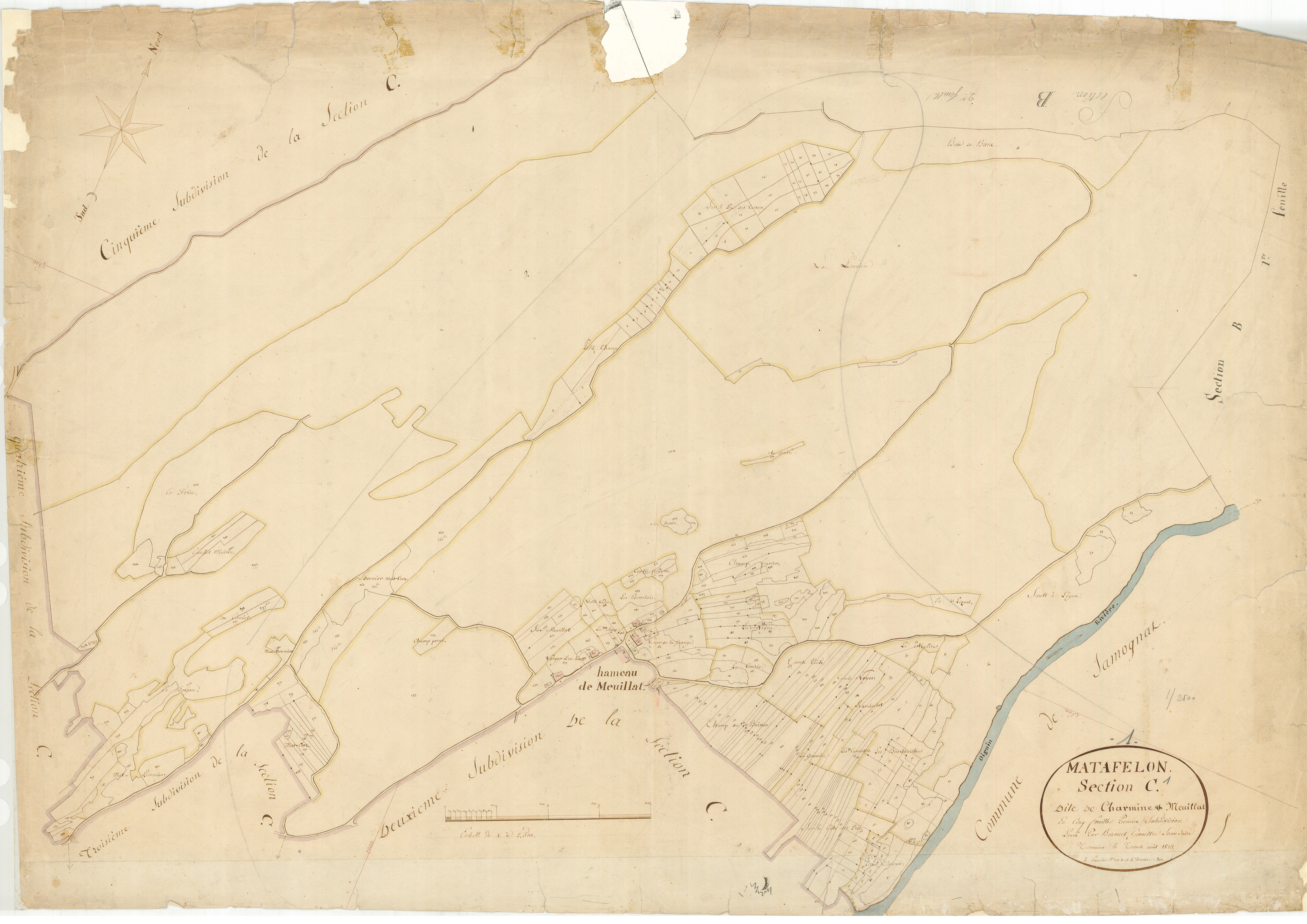 Matafelon - 3 P 7350 - 3 P 7350 -  Feuille 1  (1814)