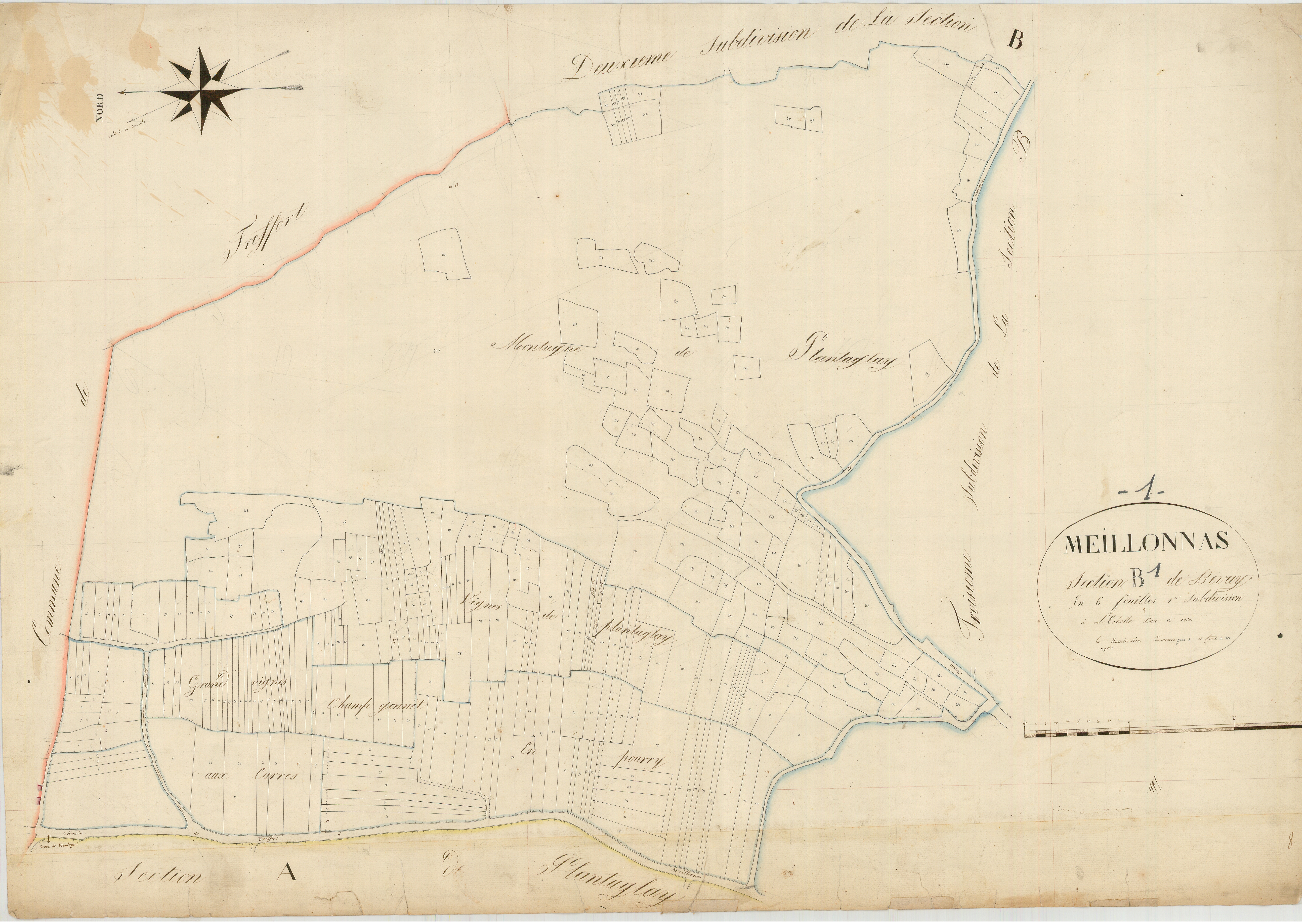 Meillonnas - 3 P 7374 - 3 P 7374 -  Feuille 1  (1825)