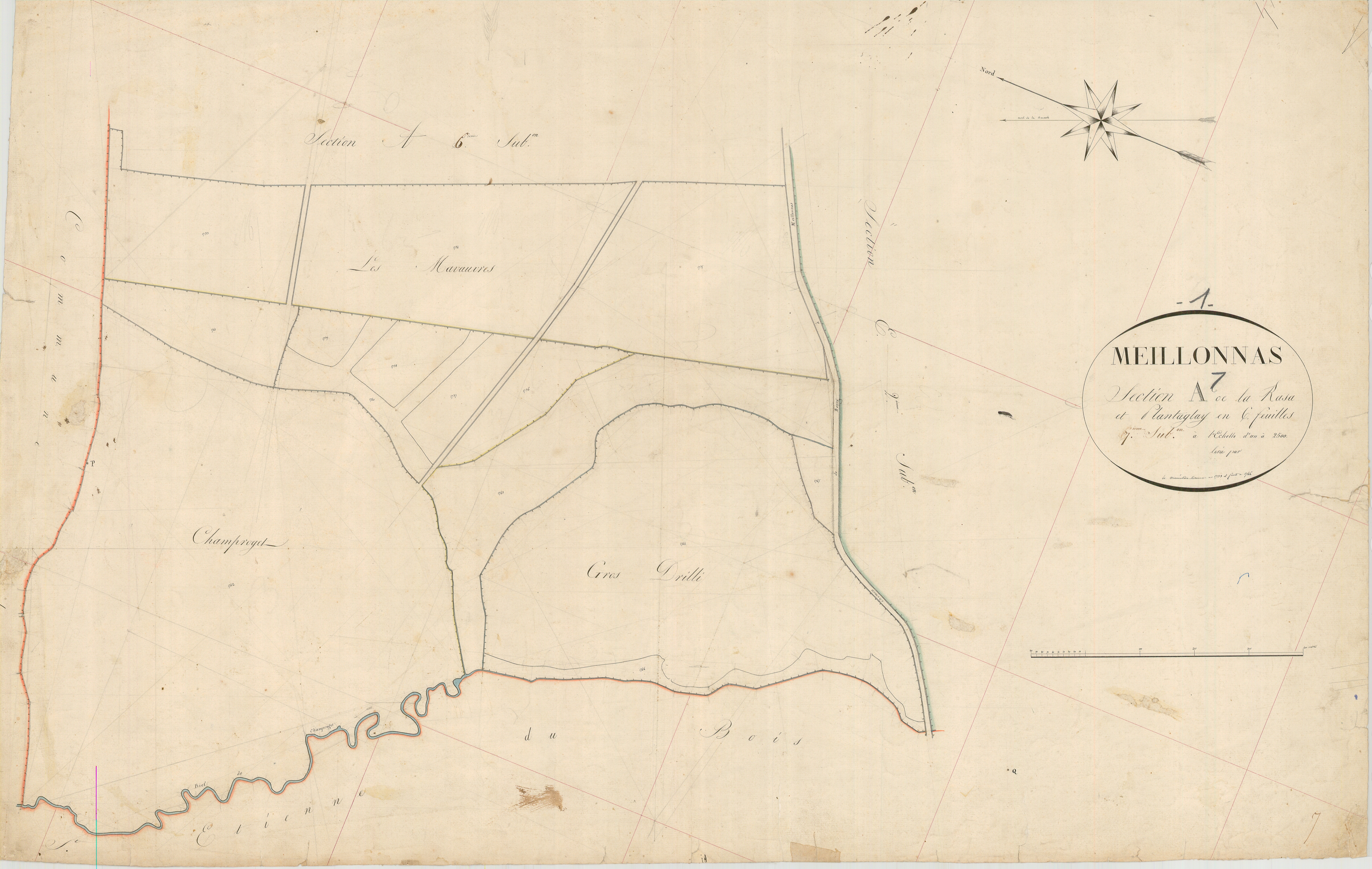 Meillonnas - 3 P 7373 - 3 P 7373 -  Feuille 7  (1825)
