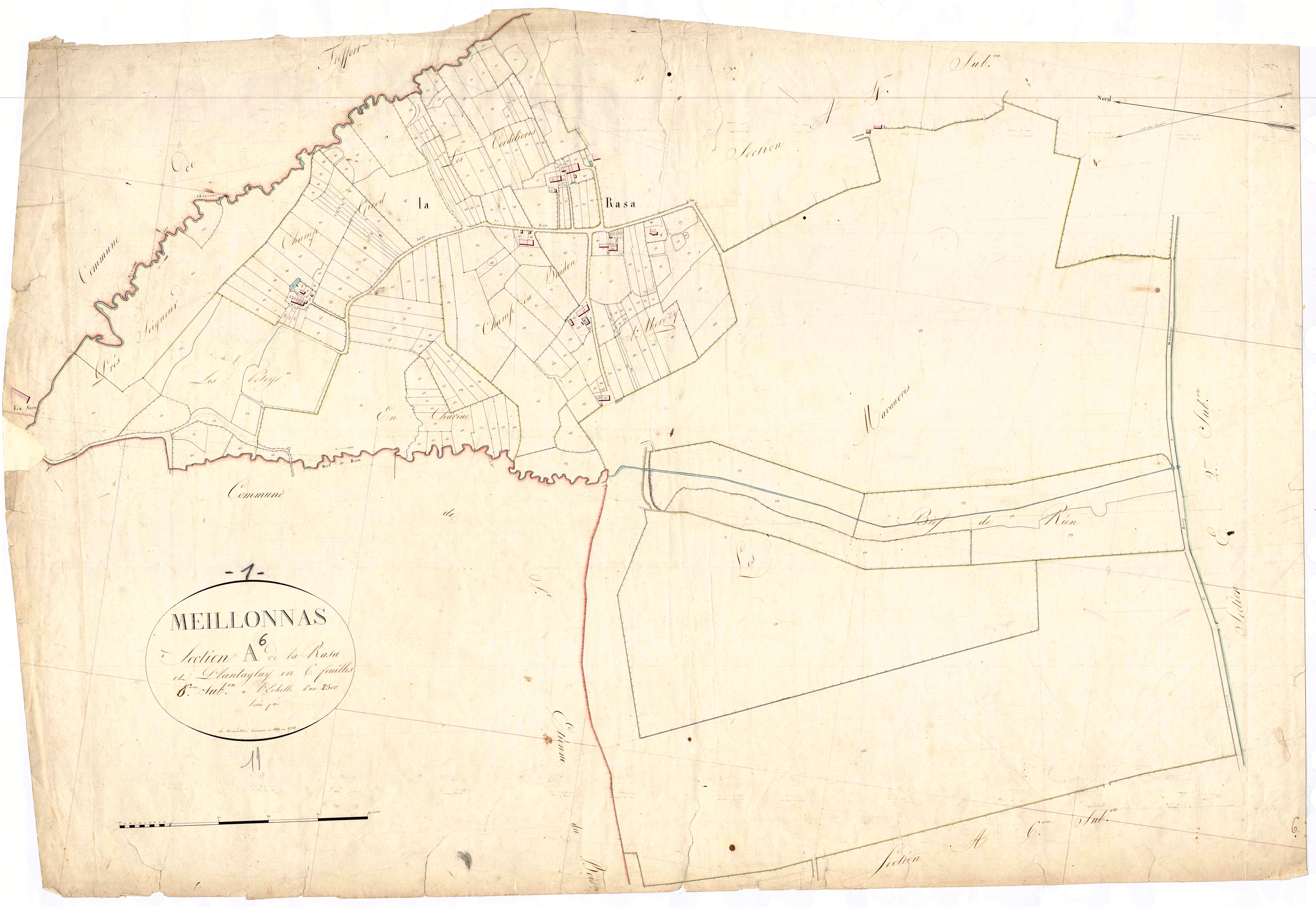 Meillonnas - 3 P 7372 - 3 P 7372 -  Feuille 6  (1825)