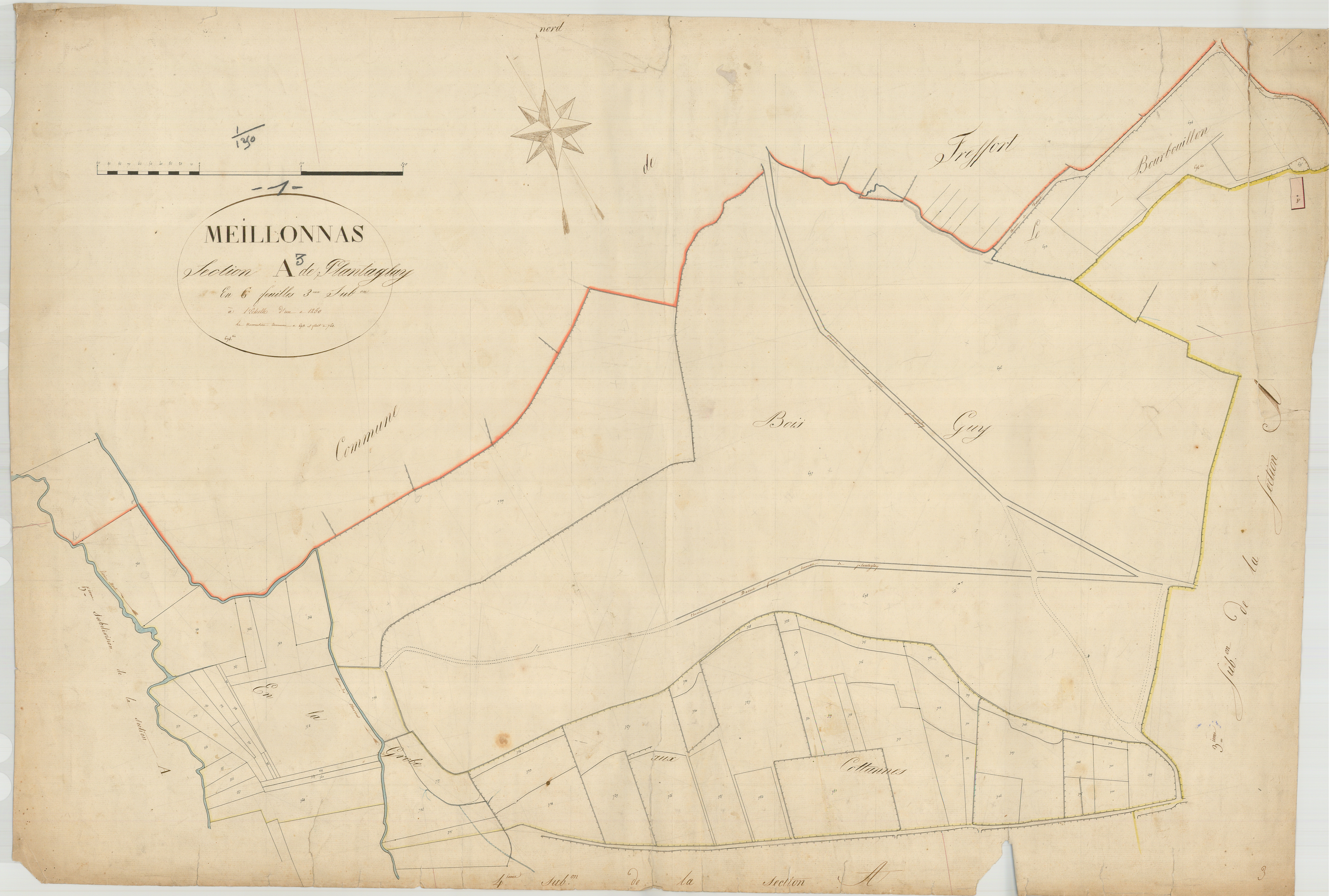 Meillonnas - 3 P 7369 - 3 P 7369 -  Feuille 3  (1825)
