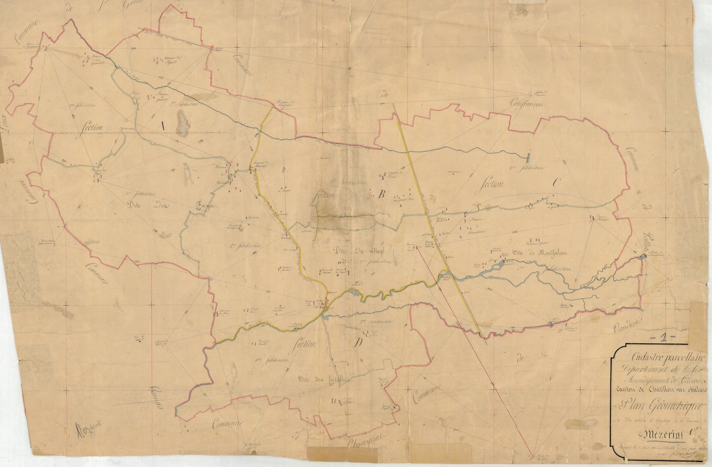 Mézériat - 1777 W 286-1 - 1777 W 286-1 -  Tableau d'assemblage  (1811)