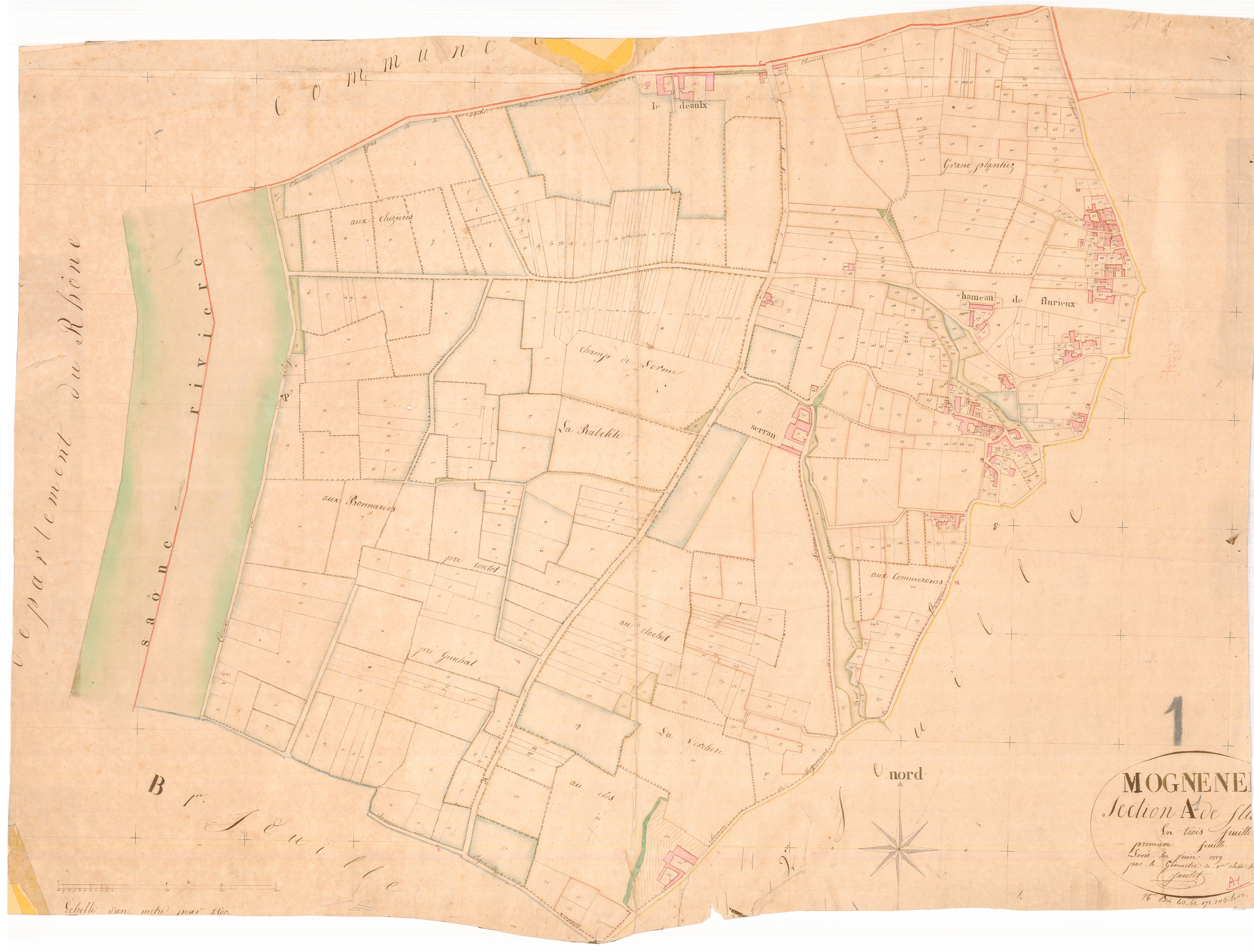 Mogneneins - 3 P 7488 - 3 P 7488 -  Feuille 1  (1829)