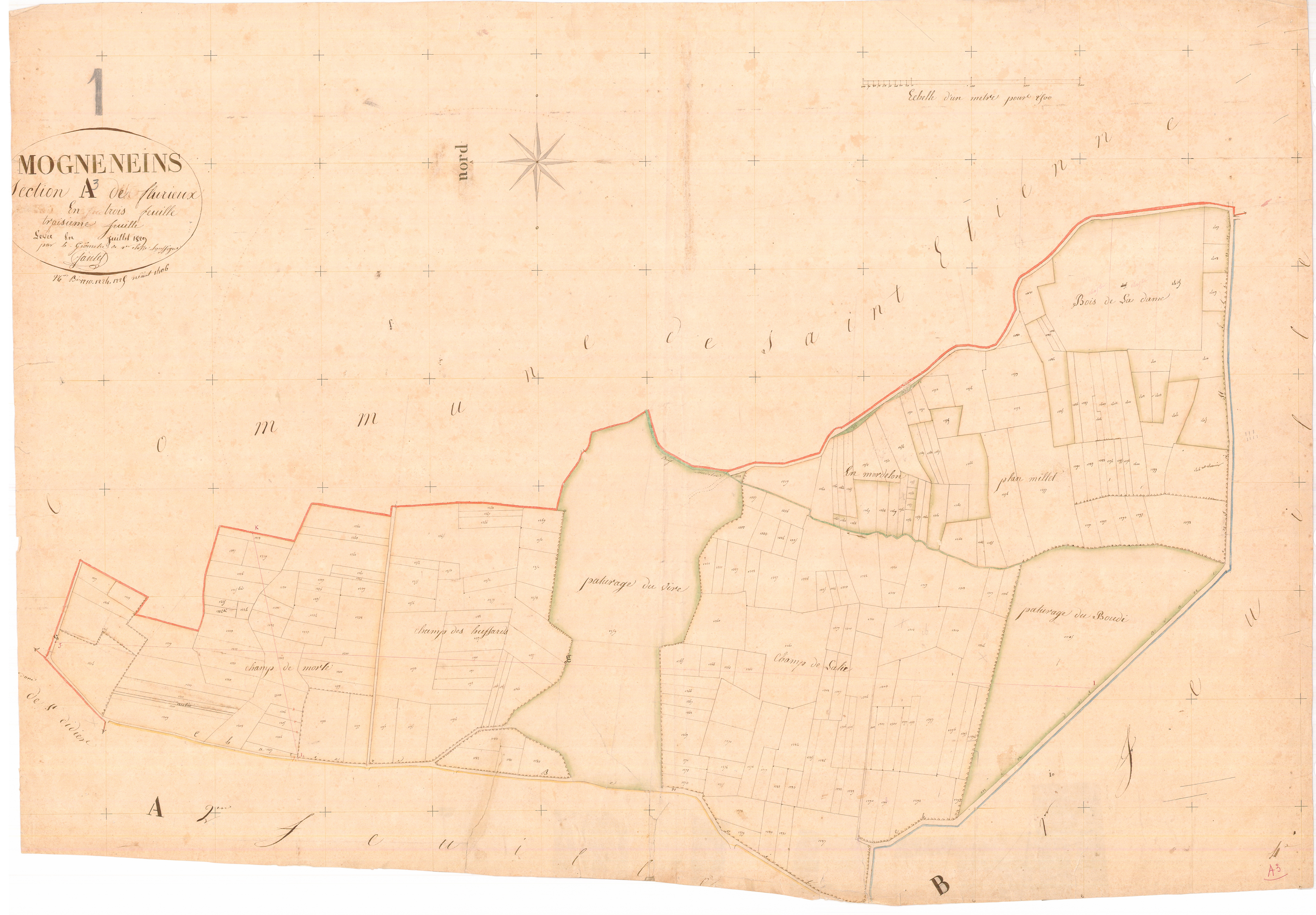 Mogneneins - 3 P 7490 - 3 P 7490 -  Feuille 3  (1829)