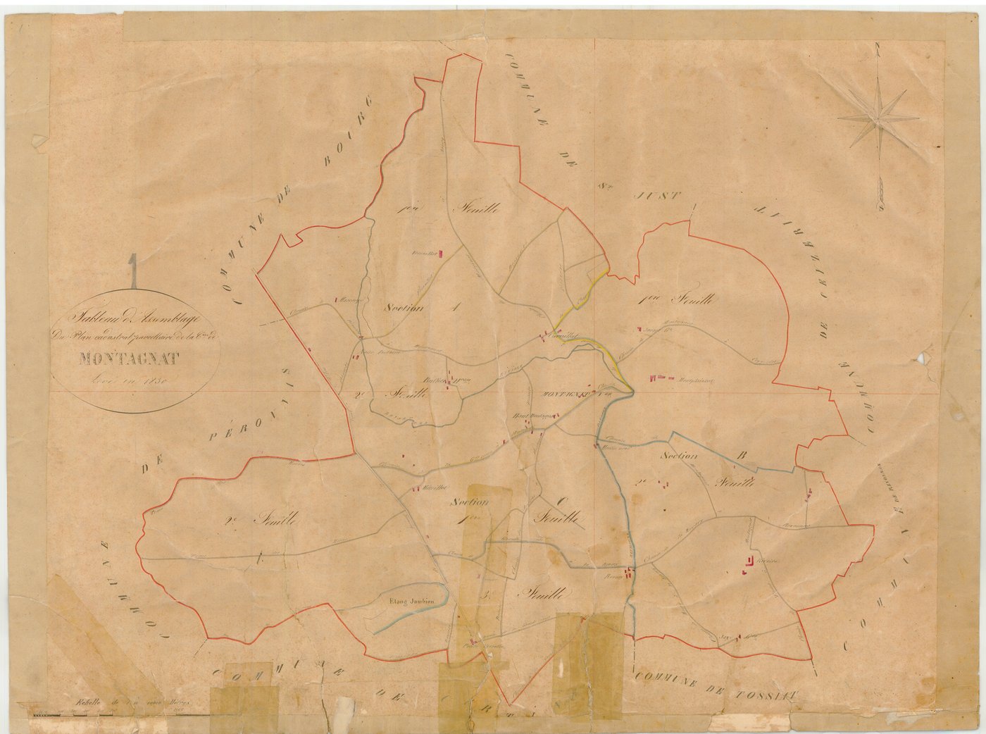 Montagnat - 3 P 7493 - 3 P 7493 -  Tableau d'assemblage  (1830)