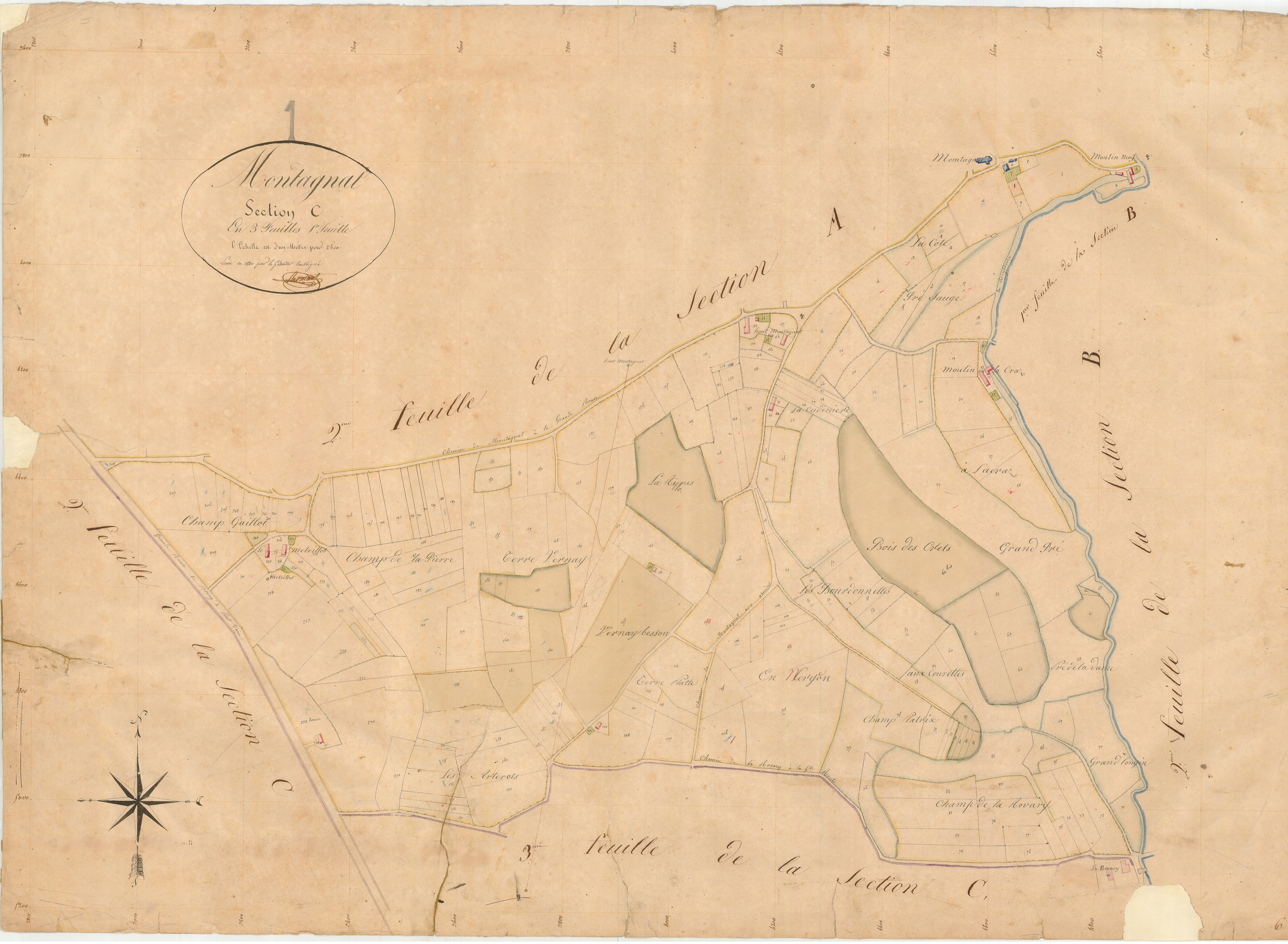 Montagnat - 3 P 7498 - 3 P 7498 -  Feuille 1  (1830)