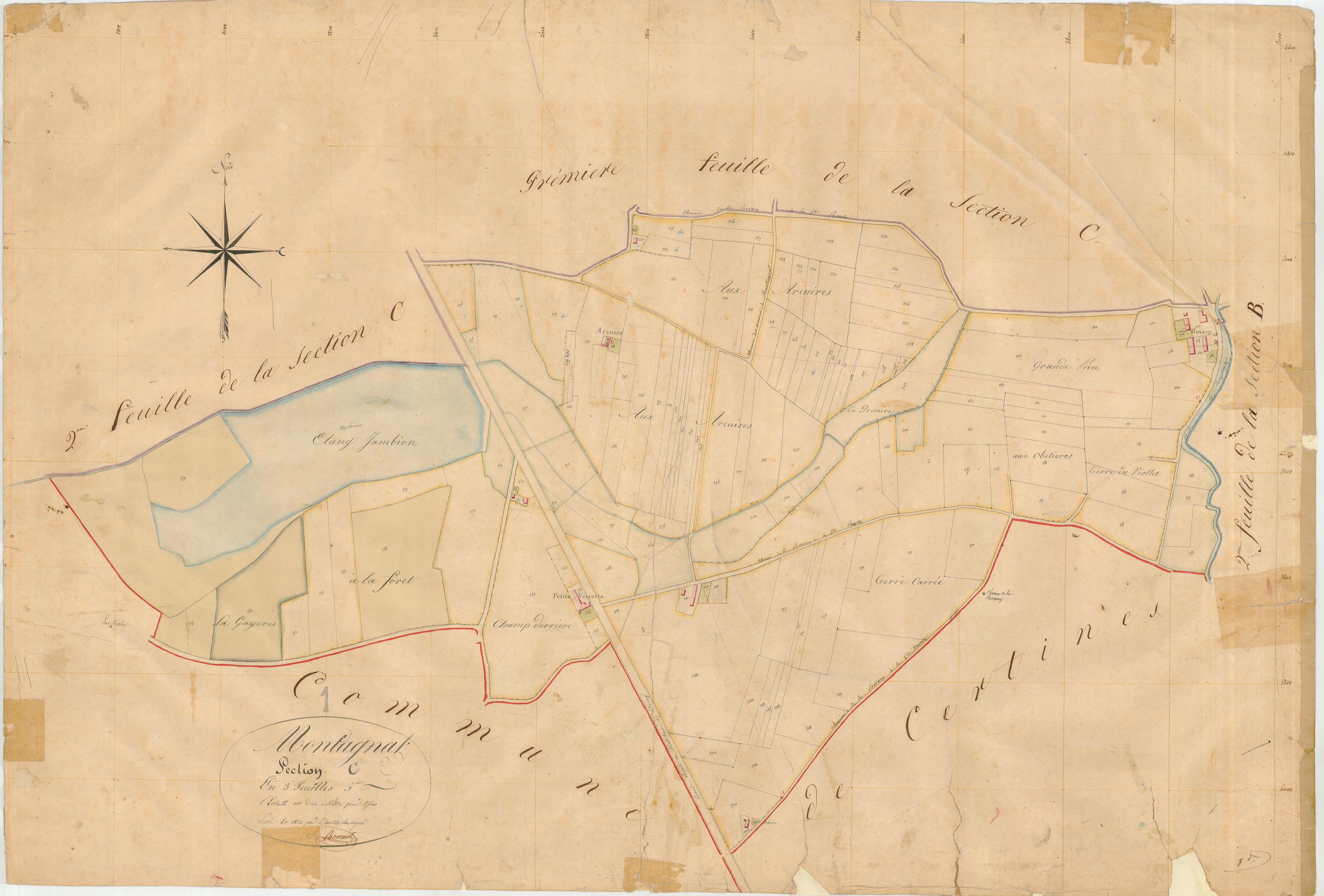 Montagnat - 3 P 7500 - 3 P 7500 -  Feuille 3  (1830)