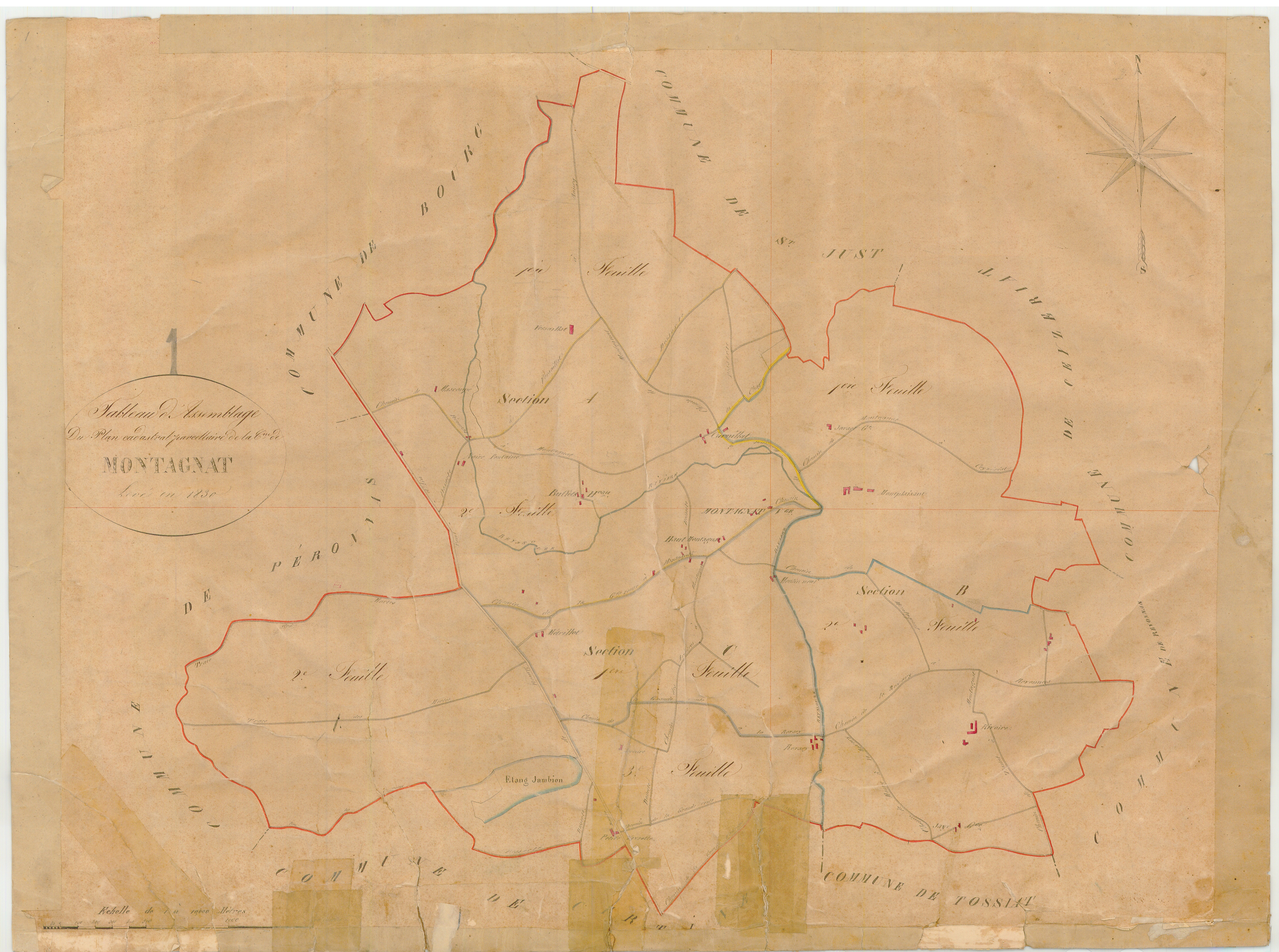 Montagnat - 3 P 7493 - 3 P 7493 -  Tableau d'assemblage  (1830)
