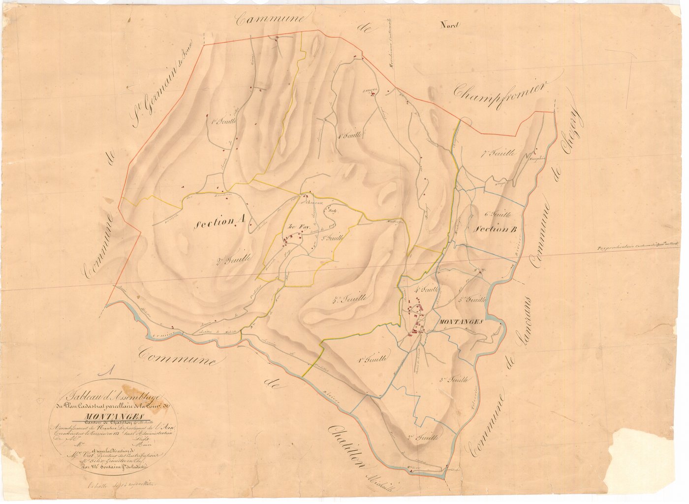 Montanges - 3 P 7518 - 3 P 7518 -  Tableau d'assemblage  (1833)