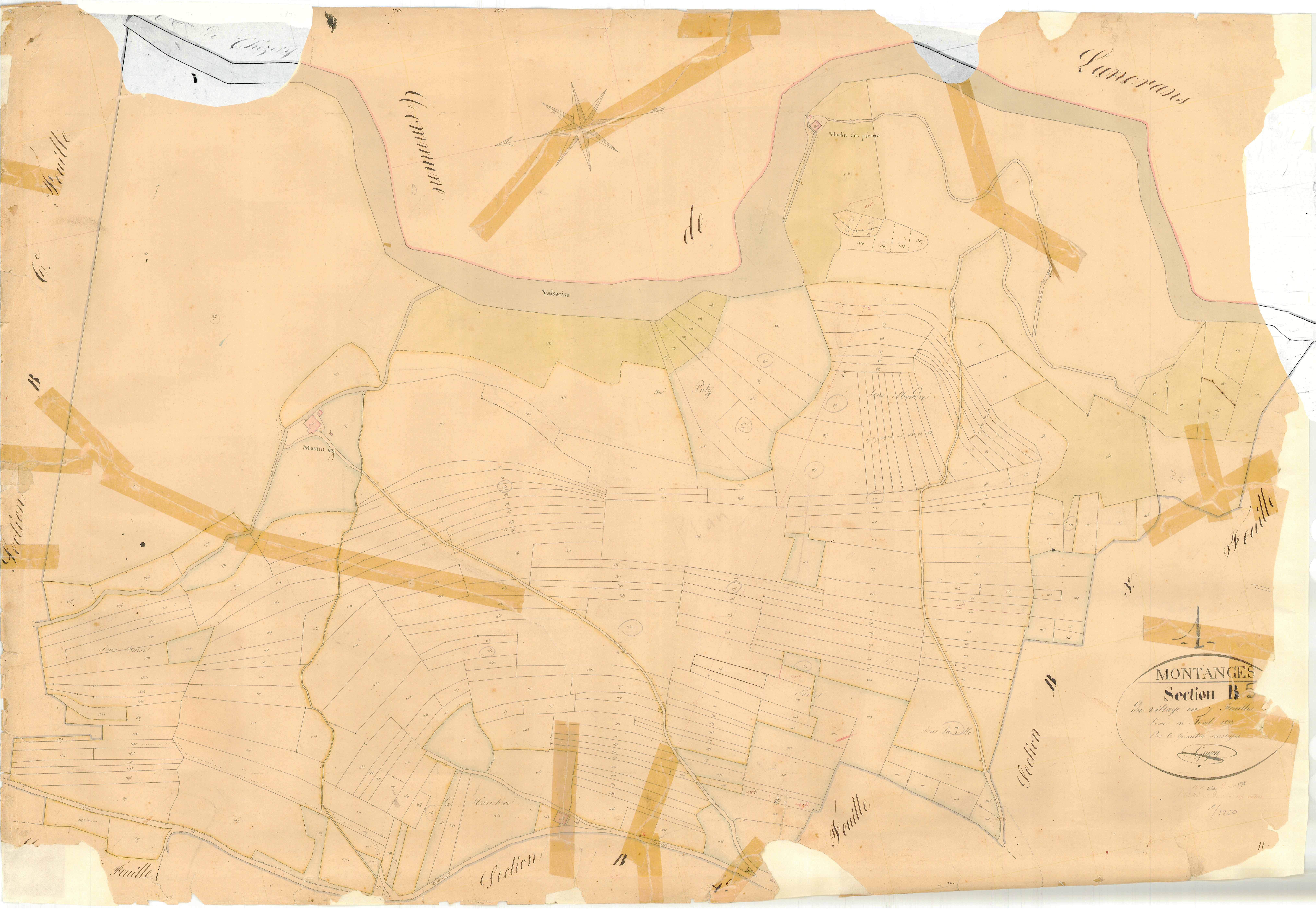 Montanges - 3 P 7528 - 3 P 7528 -  Feuille 5  (1833)