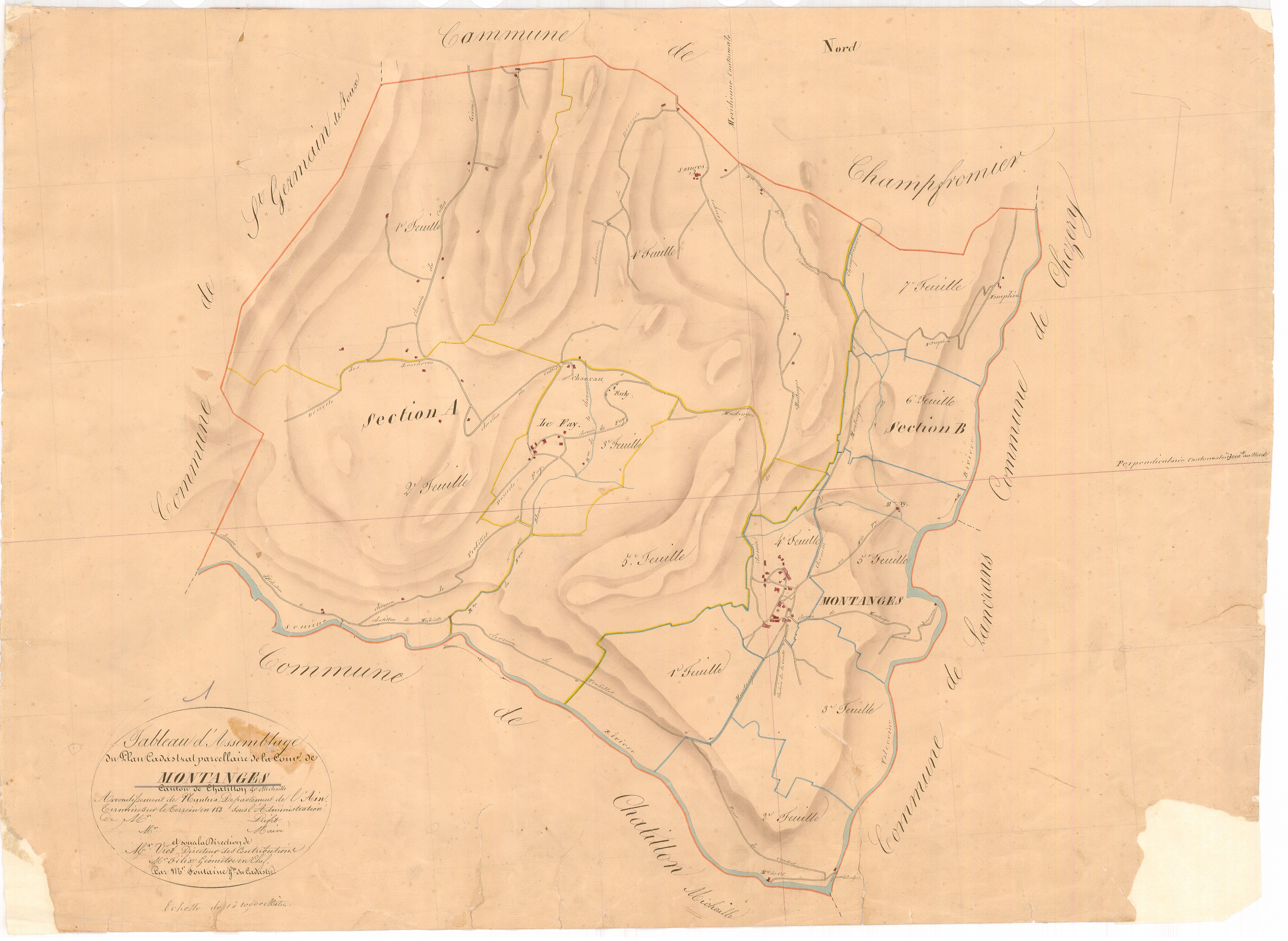 Montanges - 3 P 7518 - 3 P 7518 -  Tableau d'assemblage  (1833)