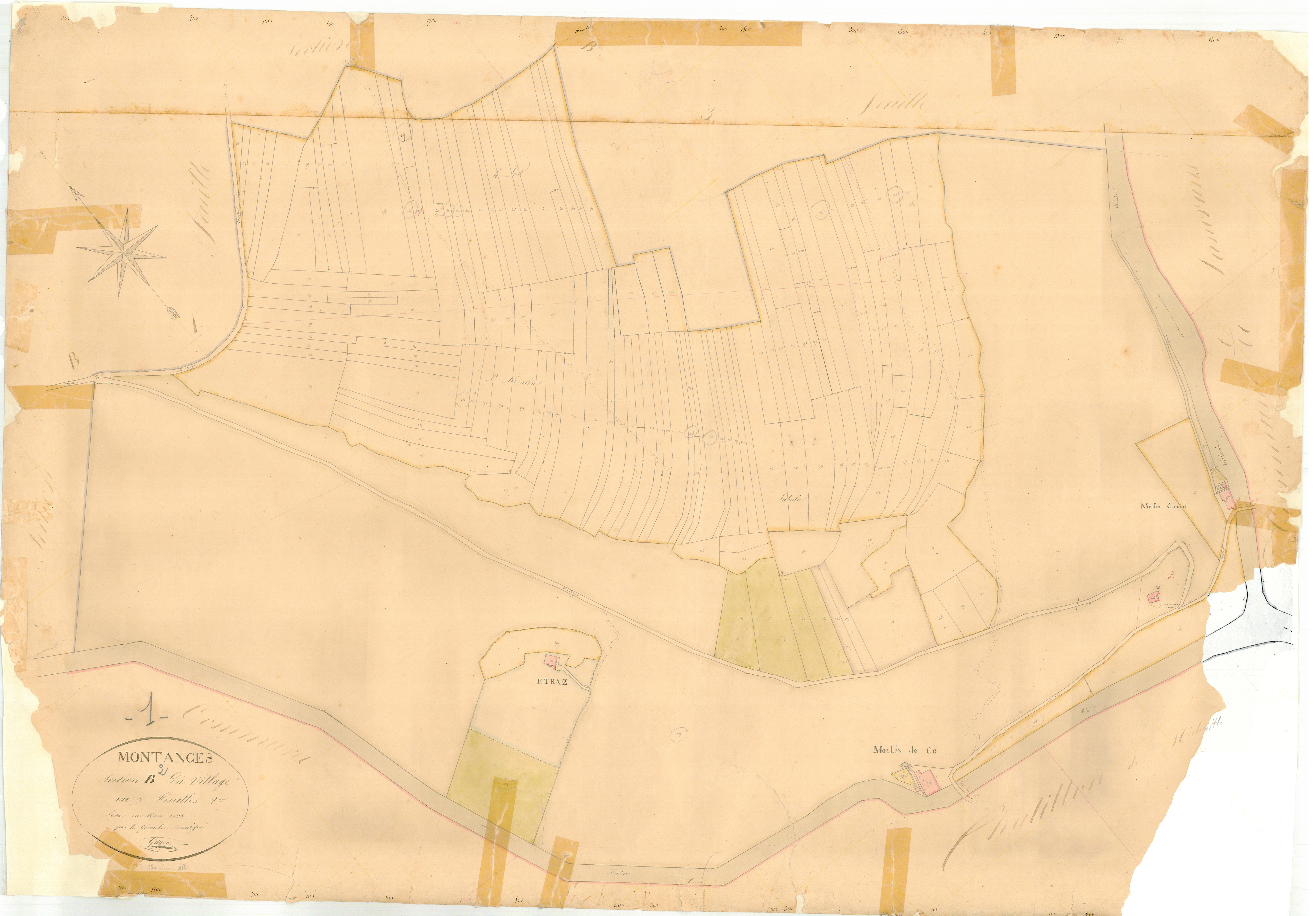 Montanges - 3 P 7525 - 3 P 7525 -  Feuille 2  (1833)