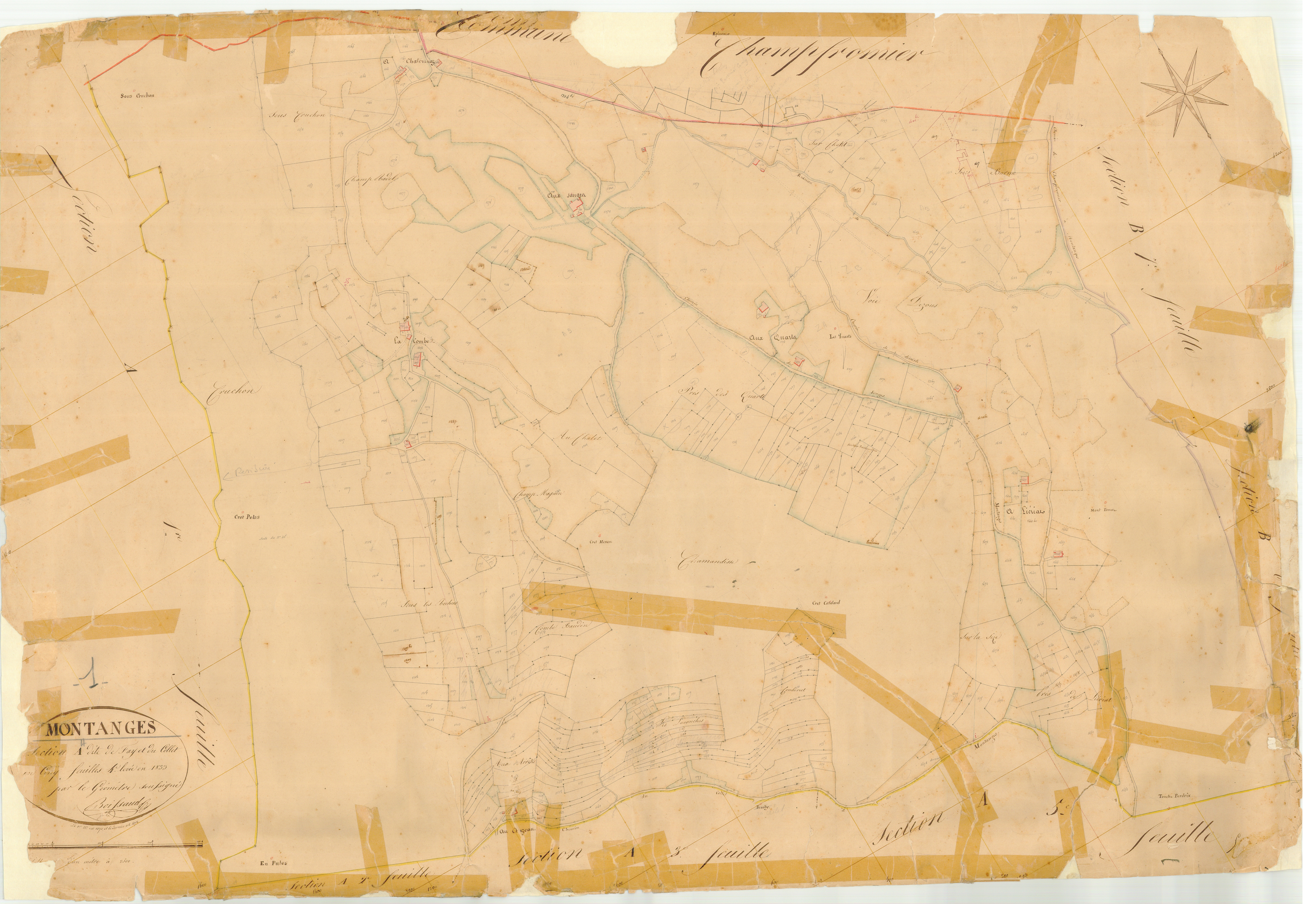 Montanges - 3 P 7522 - 3 P 7522 -  Feuille 4  (1833)
