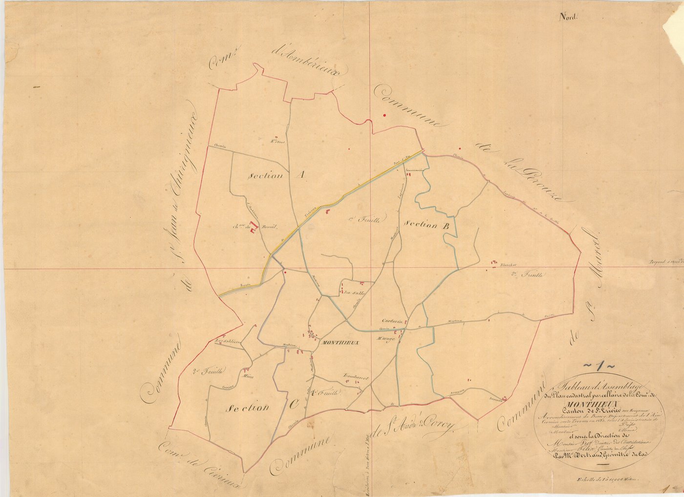 Monthieux - 3 P 7552 - 3 P 7552 -  Tableau d'assemblage  (1832)