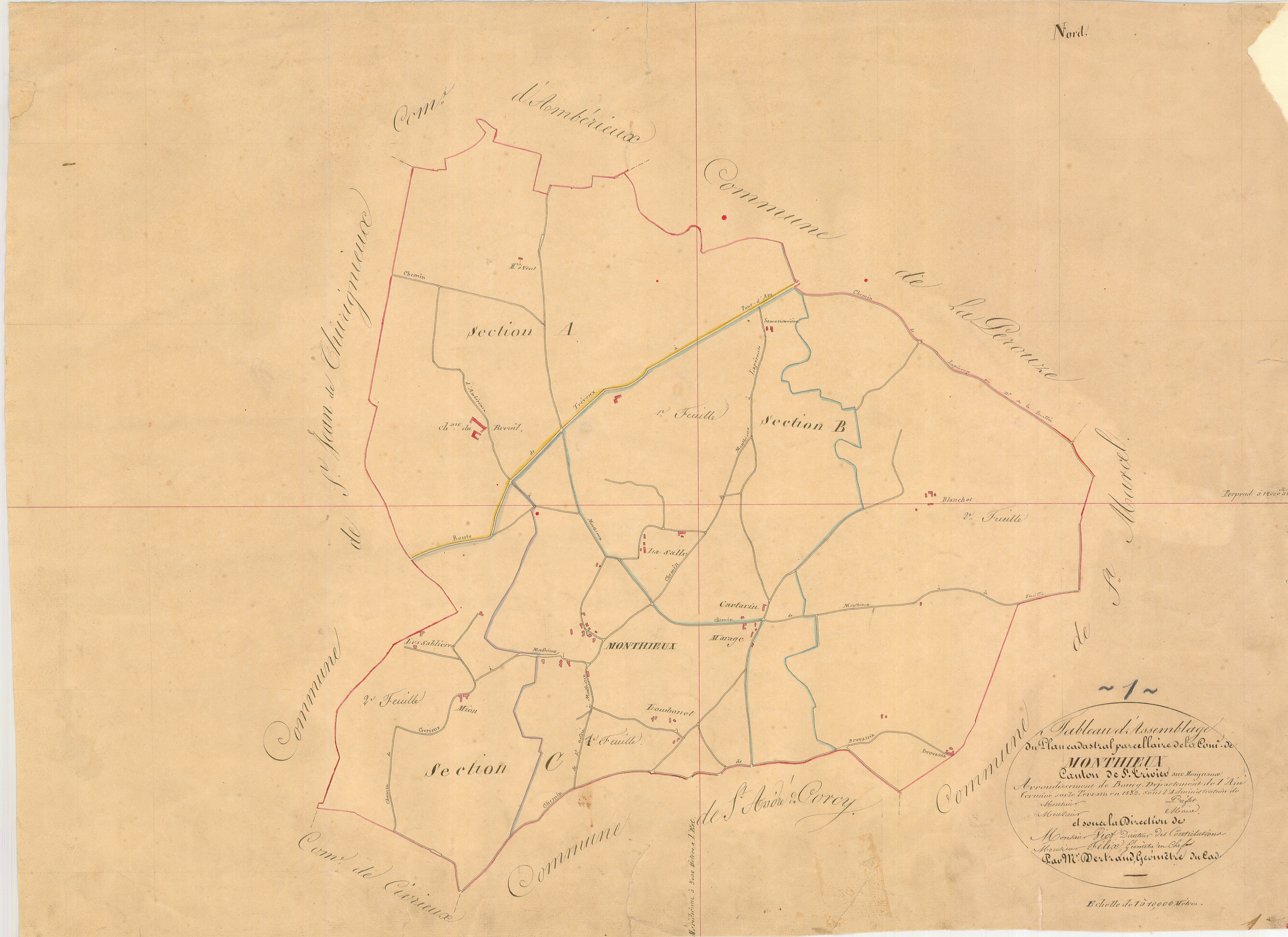 Monthieux - 3 P 7552 - 3 P 7552 -  Tableau d'assemblage  (1832)