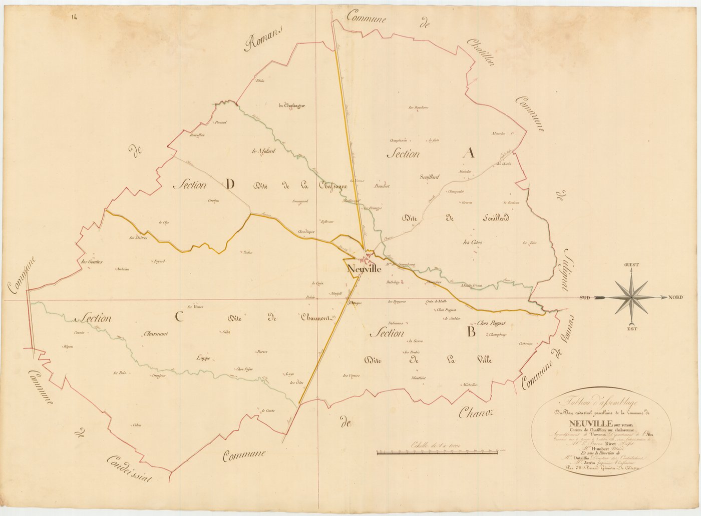 Neuville-les-Dames - 3 P 10145-1 - 3 P 10145-1 -  Tableau d'assemblage  (1811)