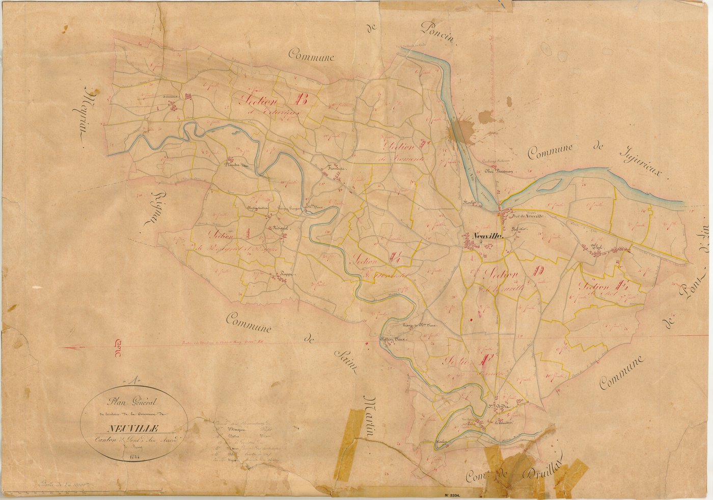 Neuville-sur-Ain - 3 P 7605 - 3 P 7605 -  Tableau d'assemblage  (1844)