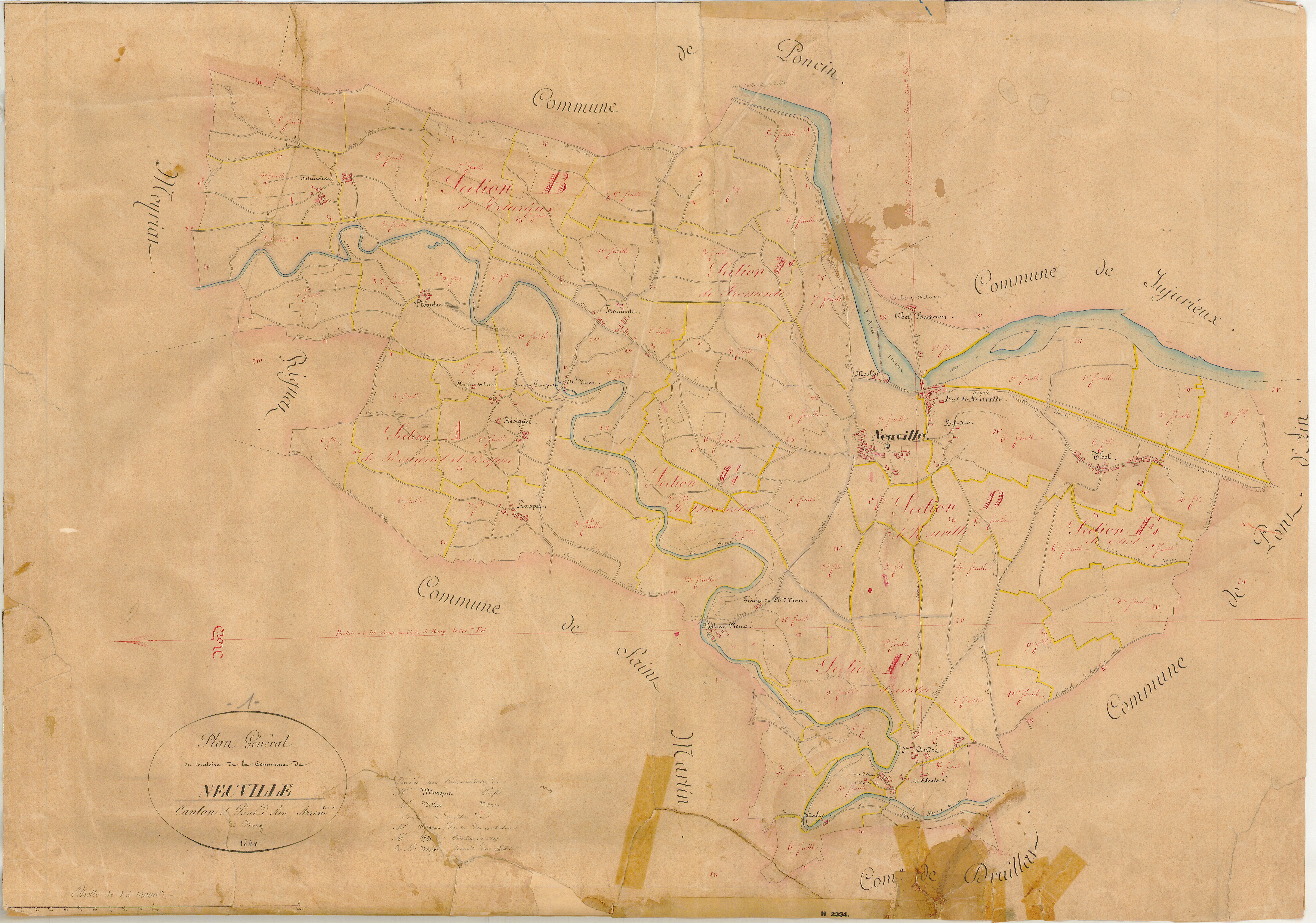Neuville-sur-Ain - 3 P 7605 - 3 P 7605 -  Tableau d'assemblage  (1844)
