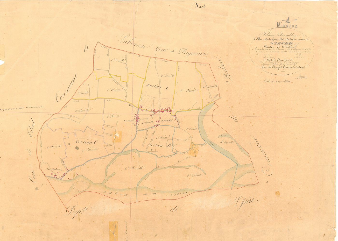 Niévroz - 1777 W 320-1 - 1777 W 320-1 -  Tableau d'assemblage  (1834)