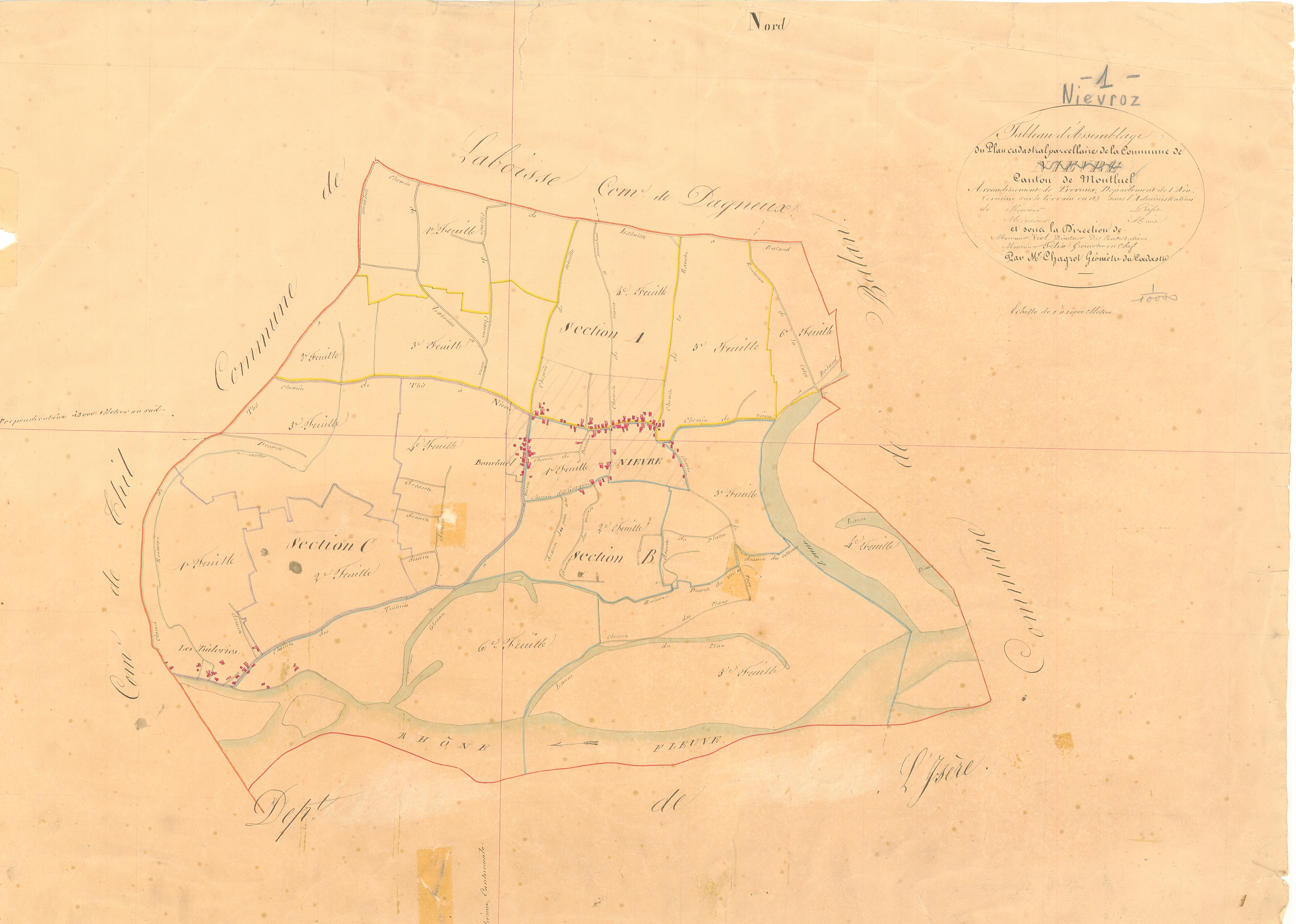 Niévroz - 1777 W 320-1 - 1777 W 320-1 -  Tableau d'assemblage  (1834)