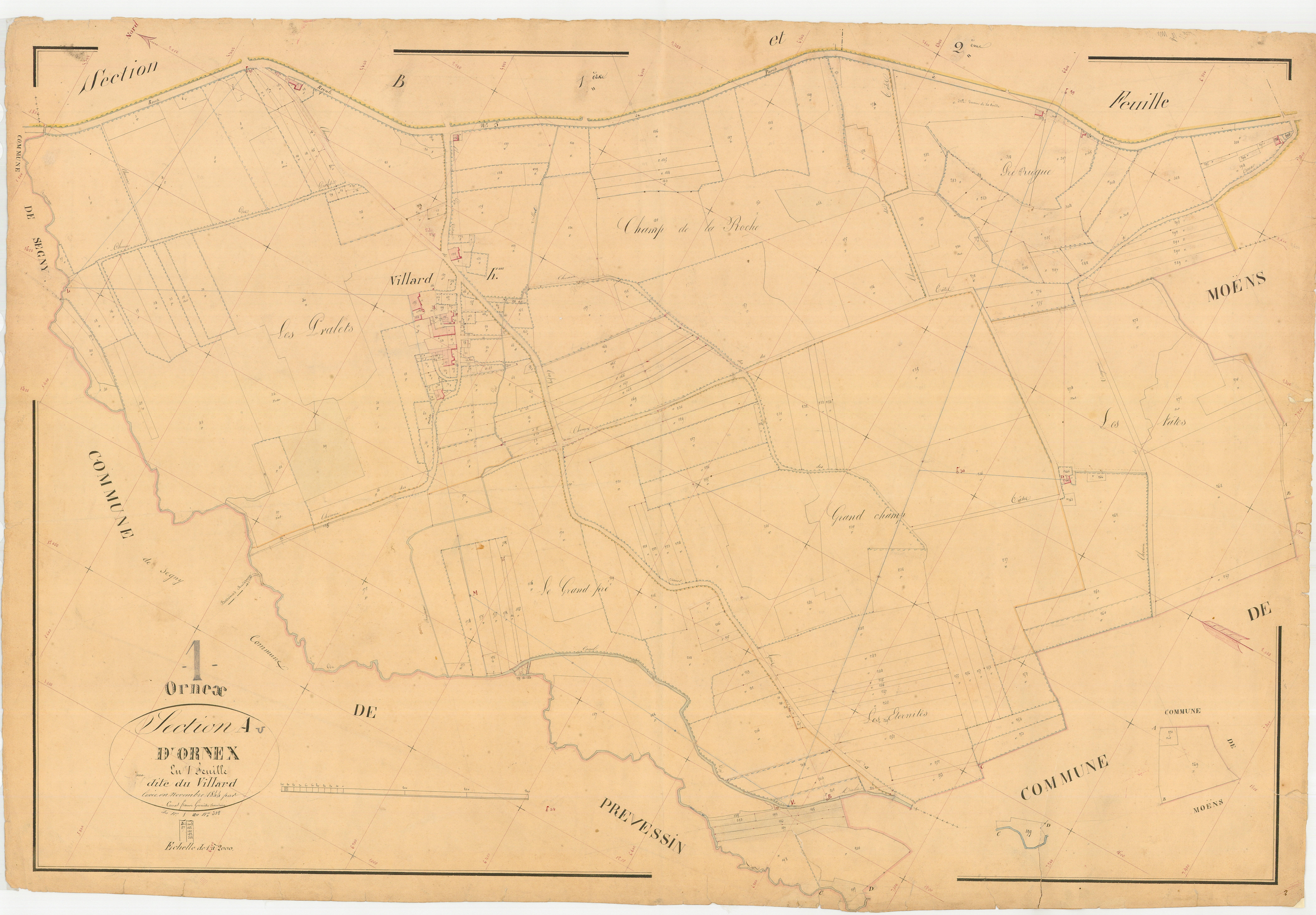 Ornex - 3 P 7717 - 3 P 7717 -  Feuille 1  (1845)