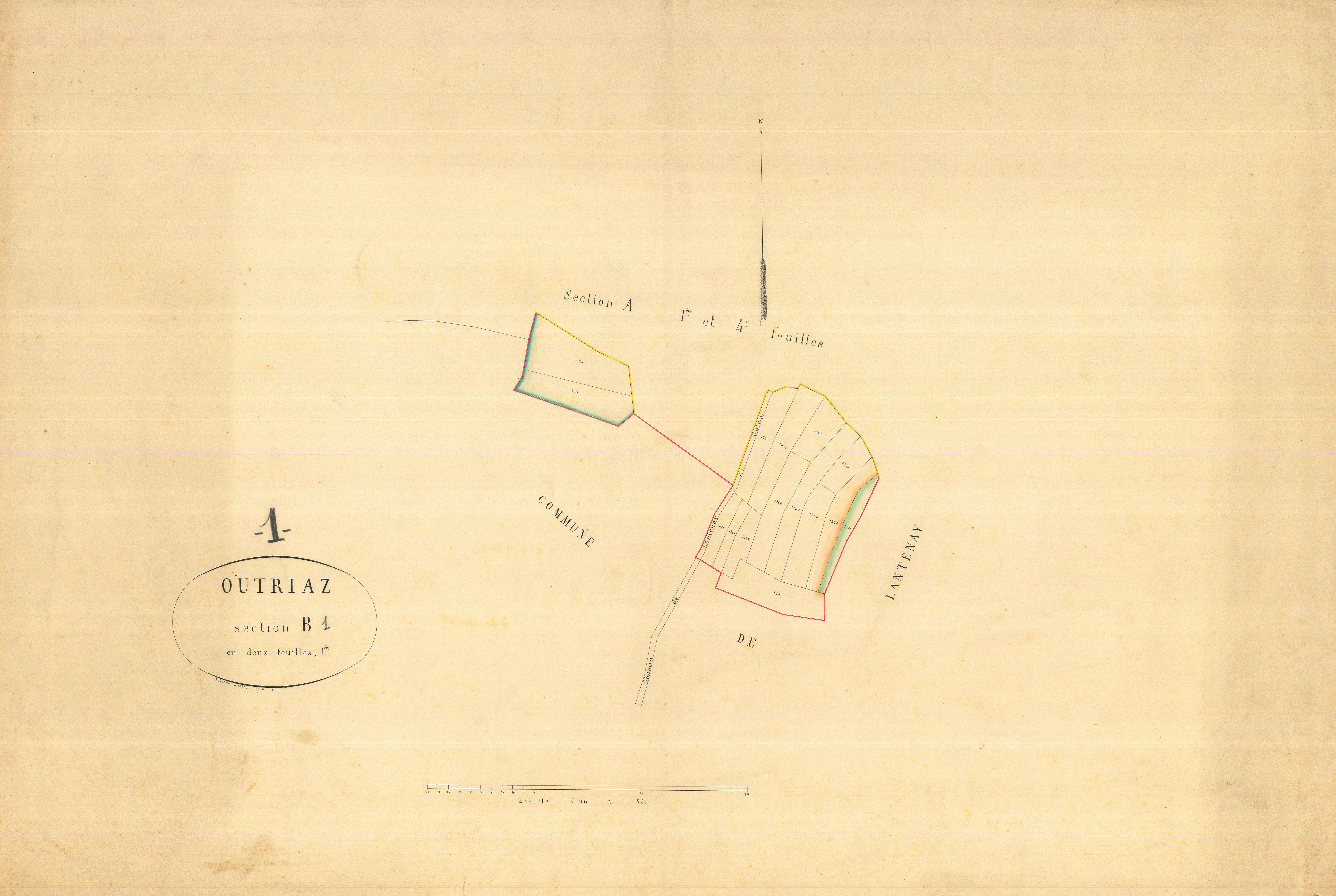 Outriaz - 3 P 7723 - 3 P 7723 -  Feuille 1  (1873)