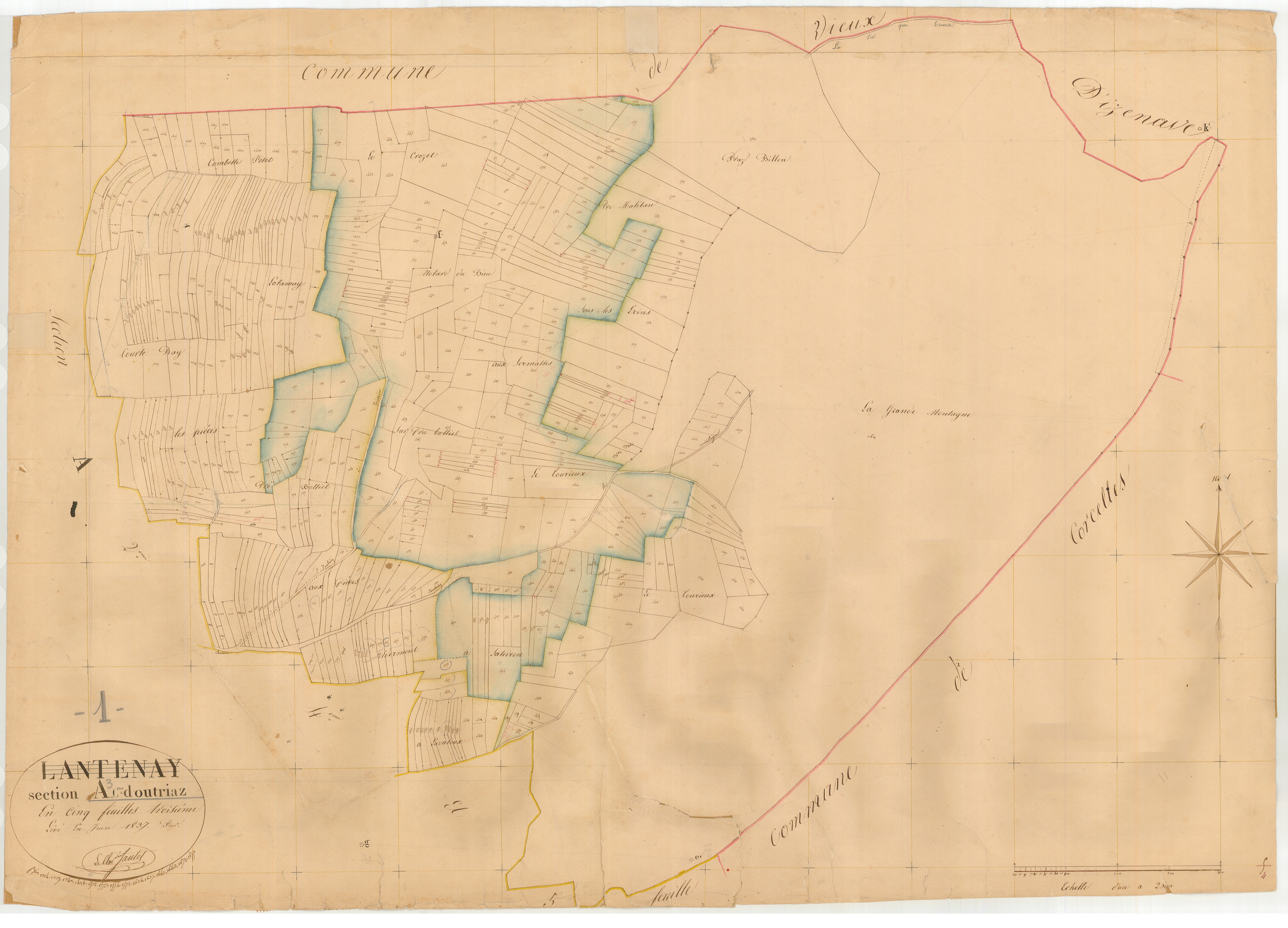 Outriaz - 3 P 6807 - 3 P 6807 -  Feuille 3  (1837-1873)