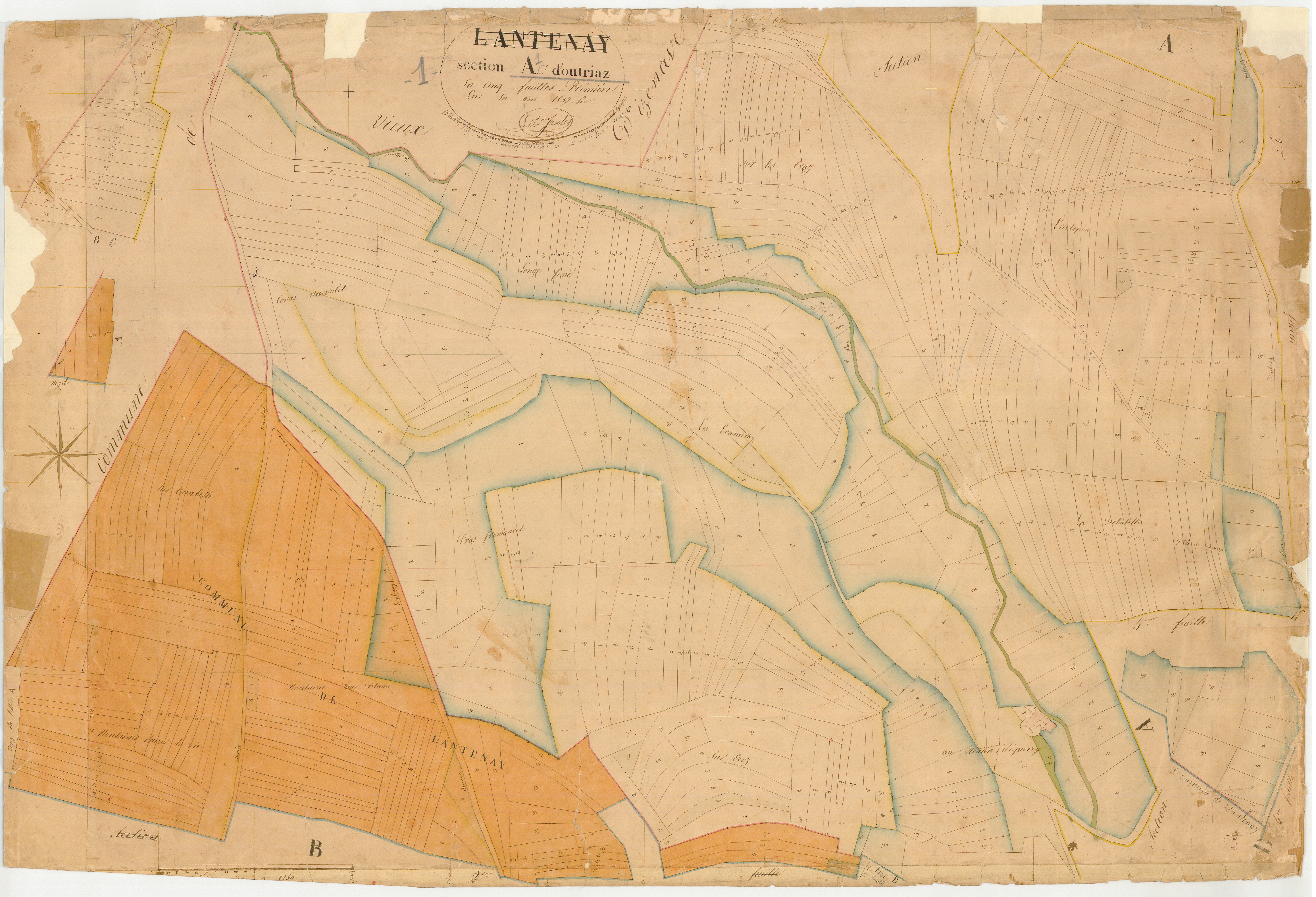 Outriaz - 3 P 6805 - 3 P 6805 -  Feuille 1  (1837-1873)