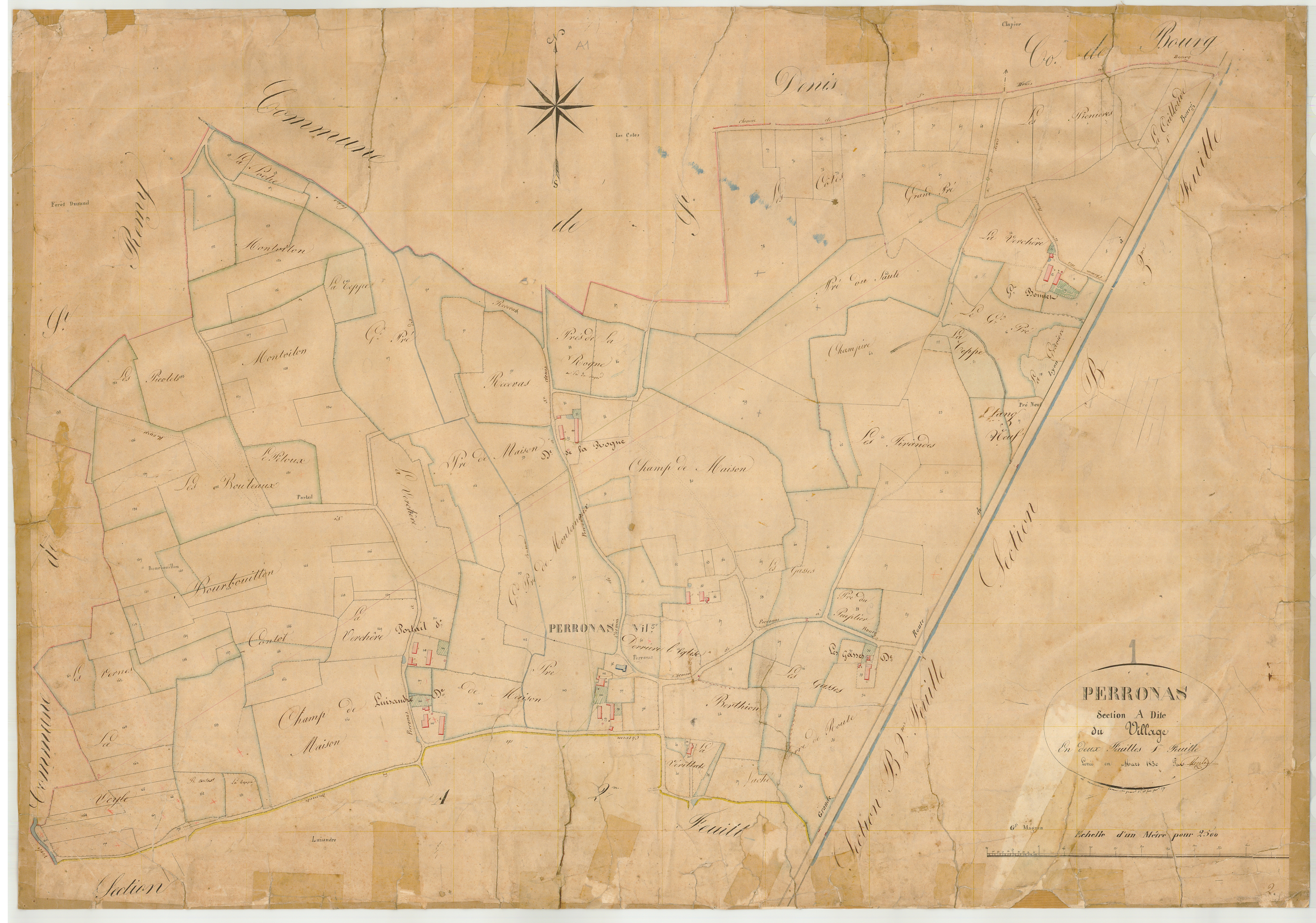 Péronnas - 3 P 7851 - 3 P 7851 -  Feuille 1  (1830)