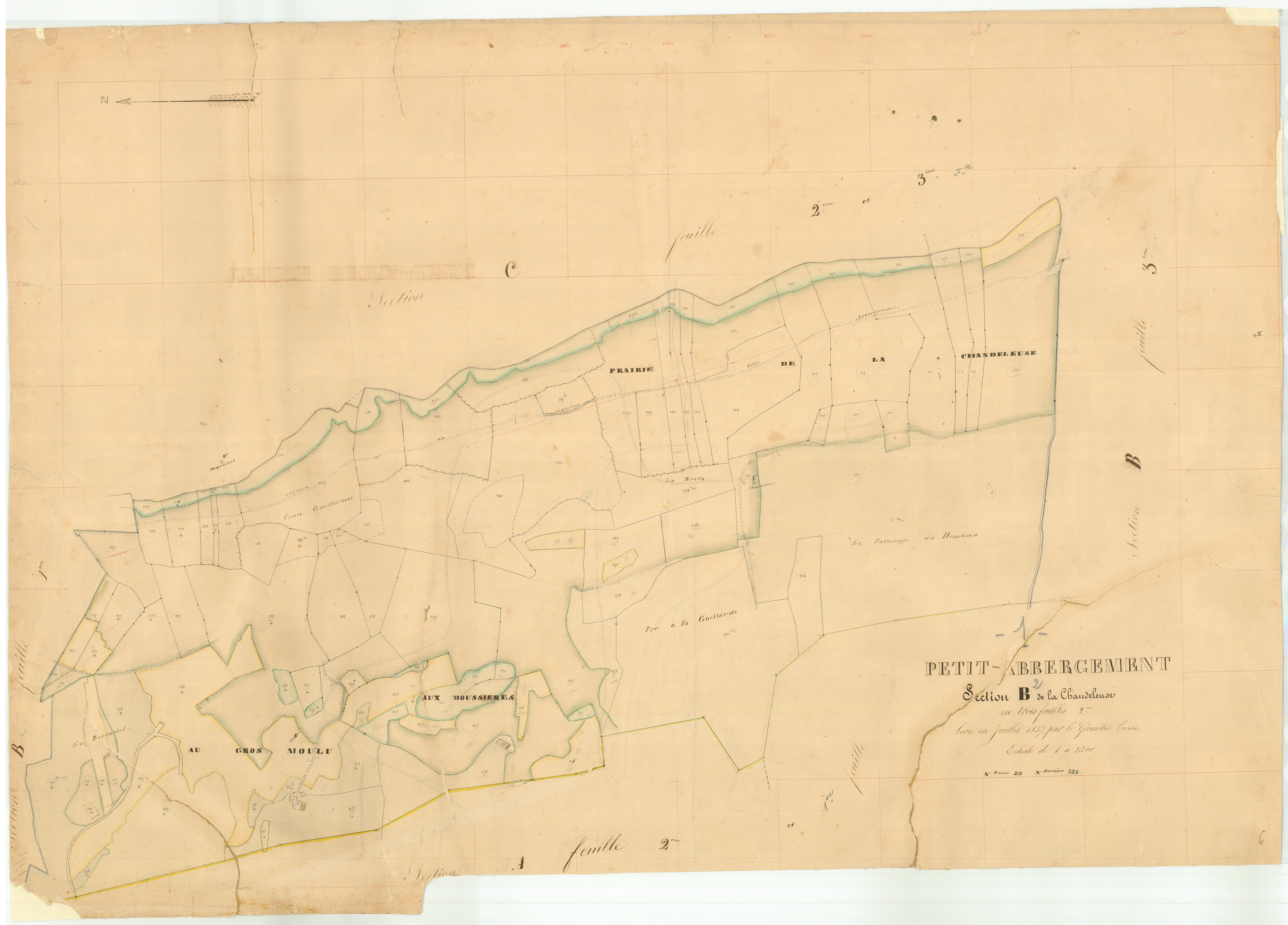 Le Petit-Abergement (Haut Valromey, Ain, France ; ancienne commune) - 3 P 6882 - 3 P 6882 -  Feuille 2  (1837)