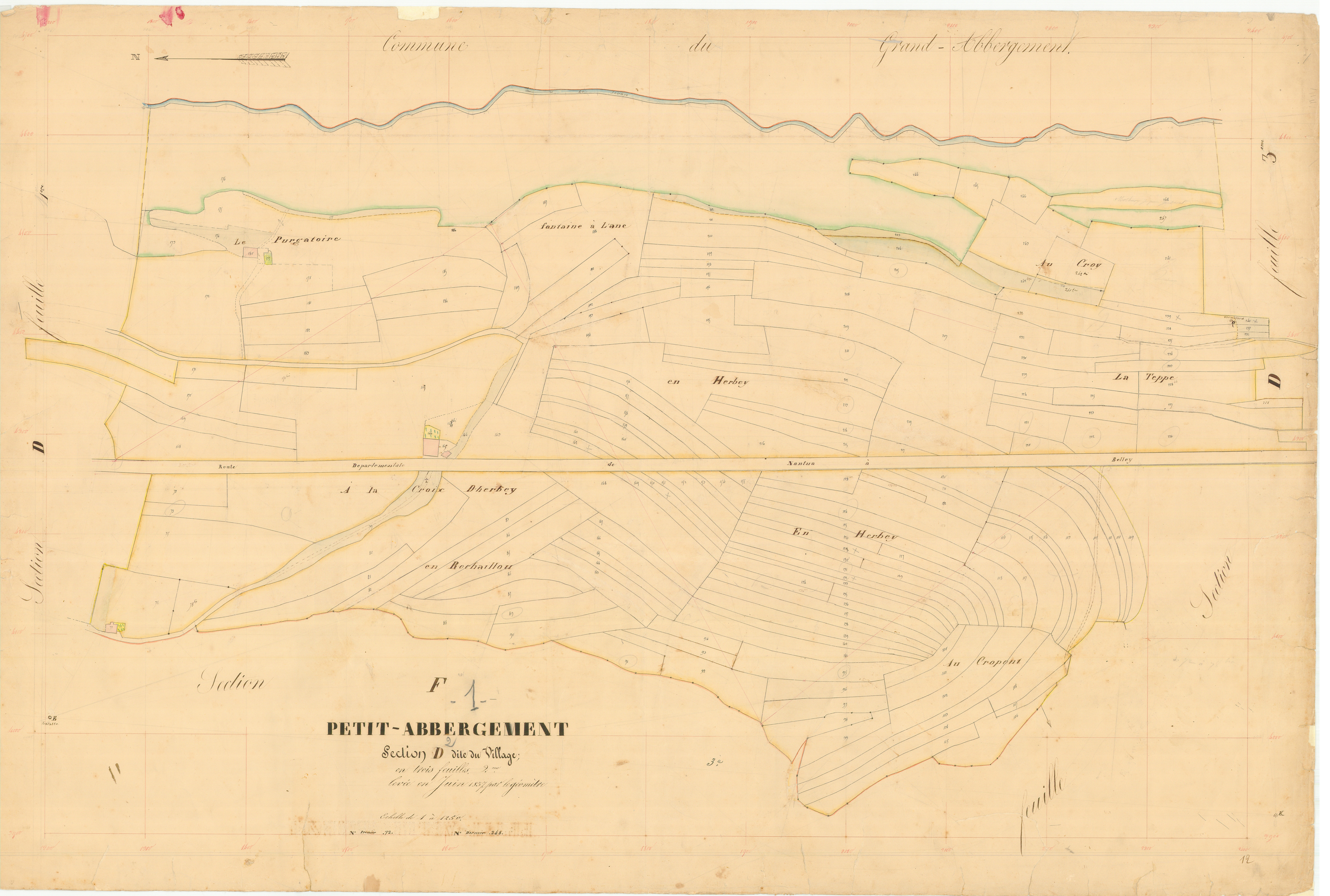 Le Petit-Abergement (Haut Valromey, Ain, France ; ancienne commune) - 3 P 6888 - 3 P 6888 -  Feuille 2  (1837)