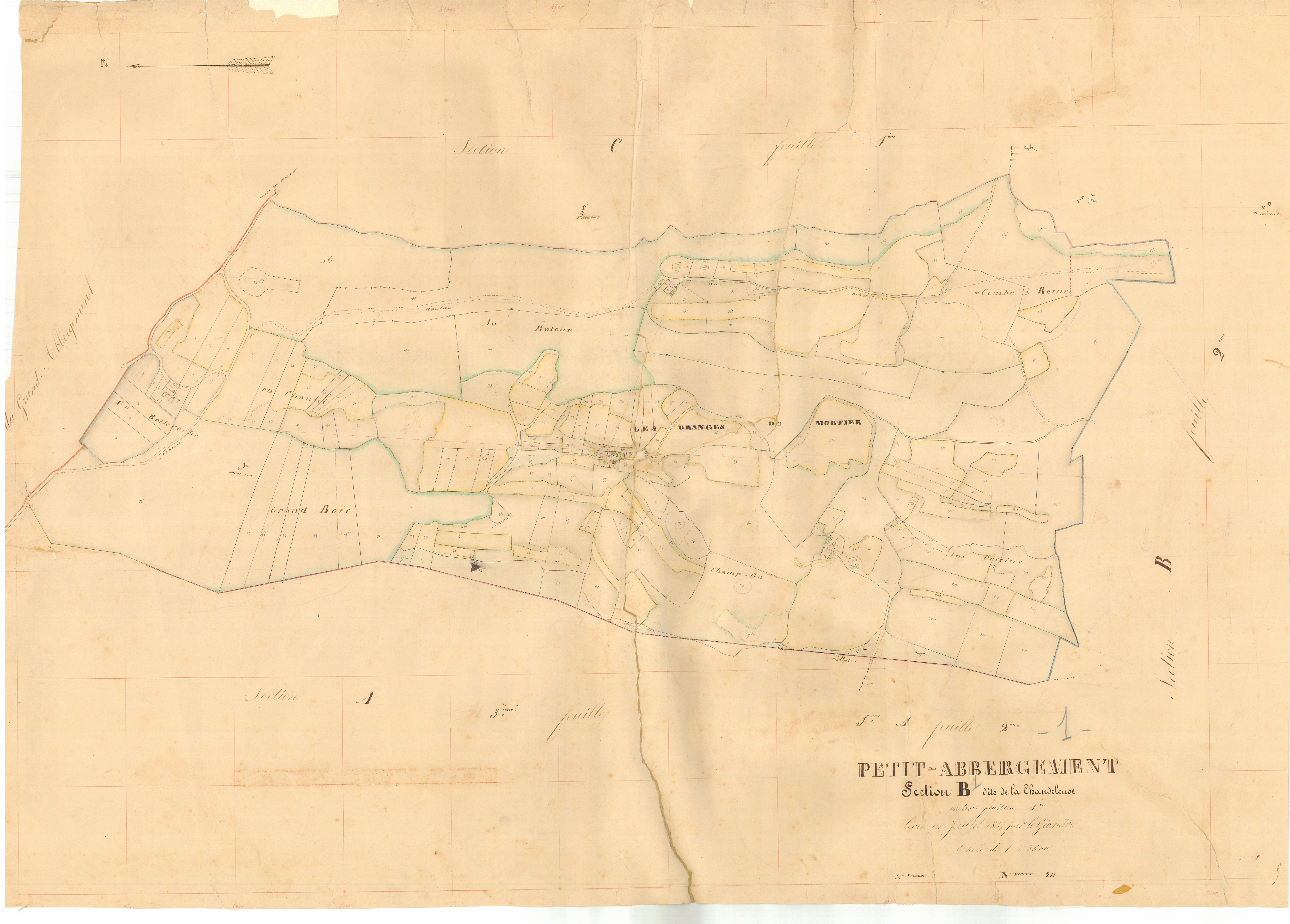 Le Petit-Abergement (Haut Valromey, Ain, France ; ancienne commune) - 3 P 6881 - 3 P 6881 -  Feuille 1  (1837)