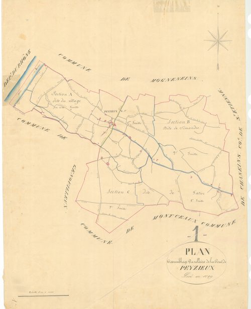 Peyzieux-sur-Saône - 3 P 7885 - 3 P 7885 -  Tableau d'assemblage  (1829)