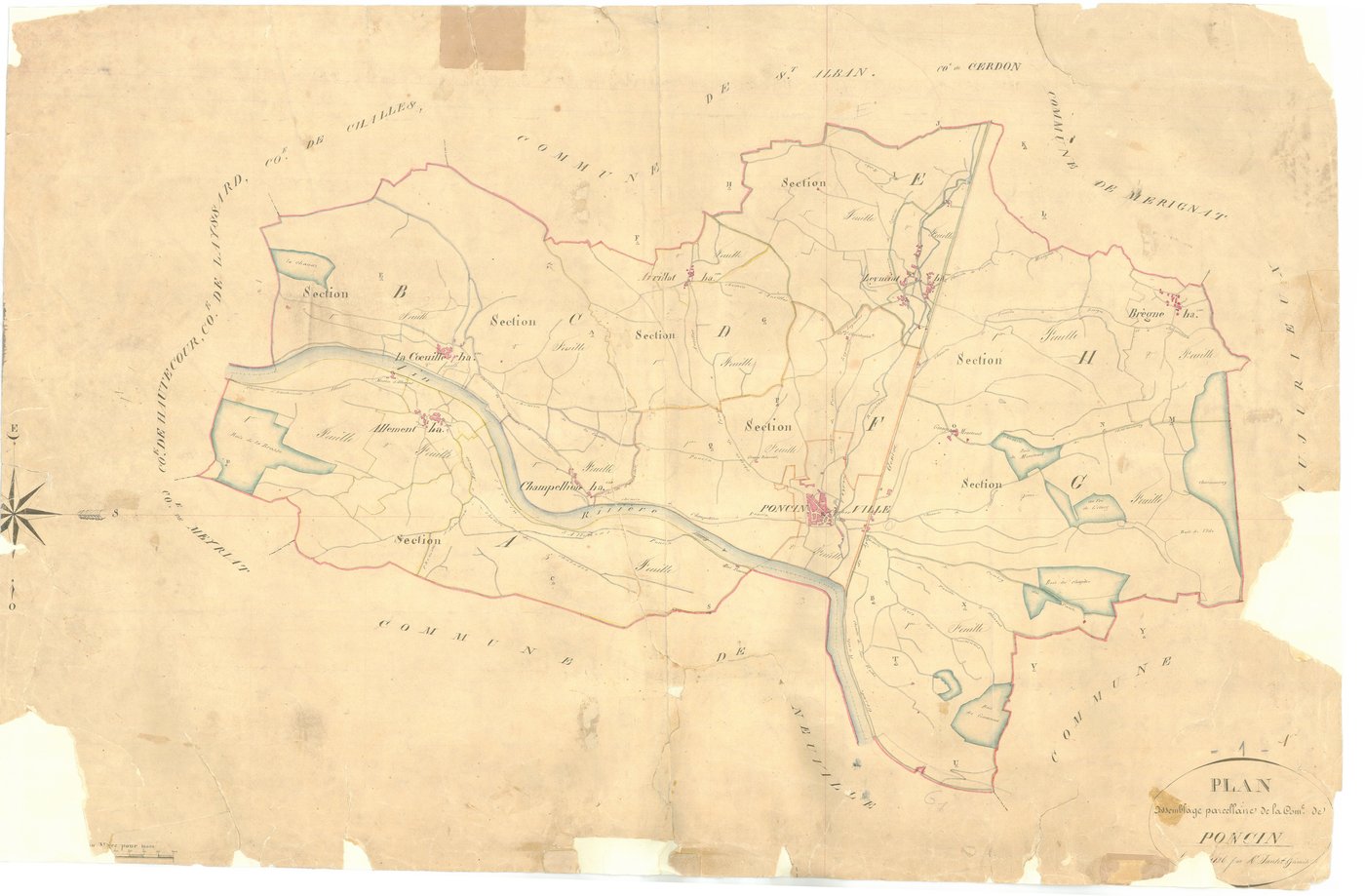 Poncin - 3 P 7919 - 3 P 7919 -  Tableau d'assemblage  (1826)