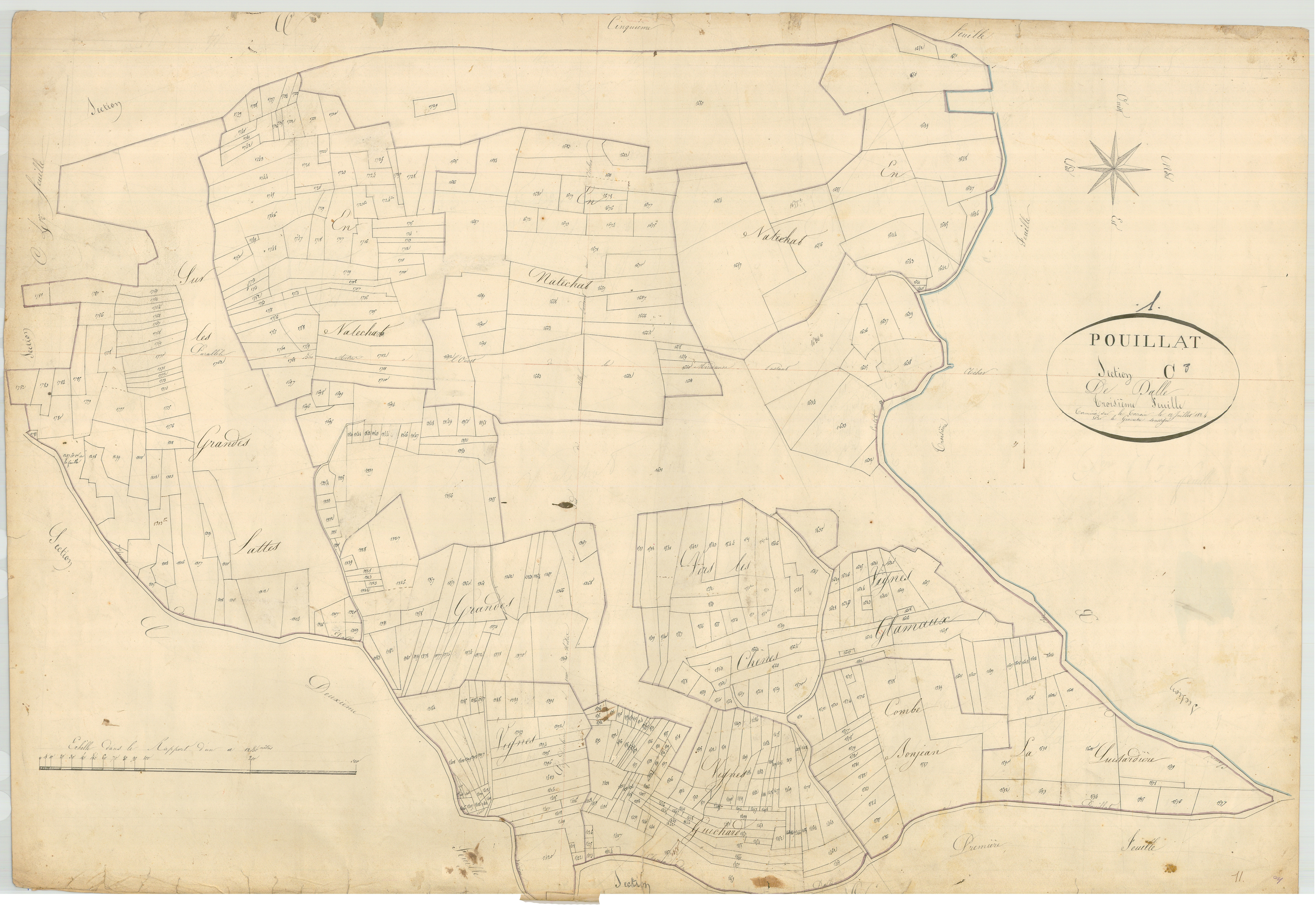 Pouillat - 3 P 8001 - 3 P 8001 -  Feuille 3  (1824)