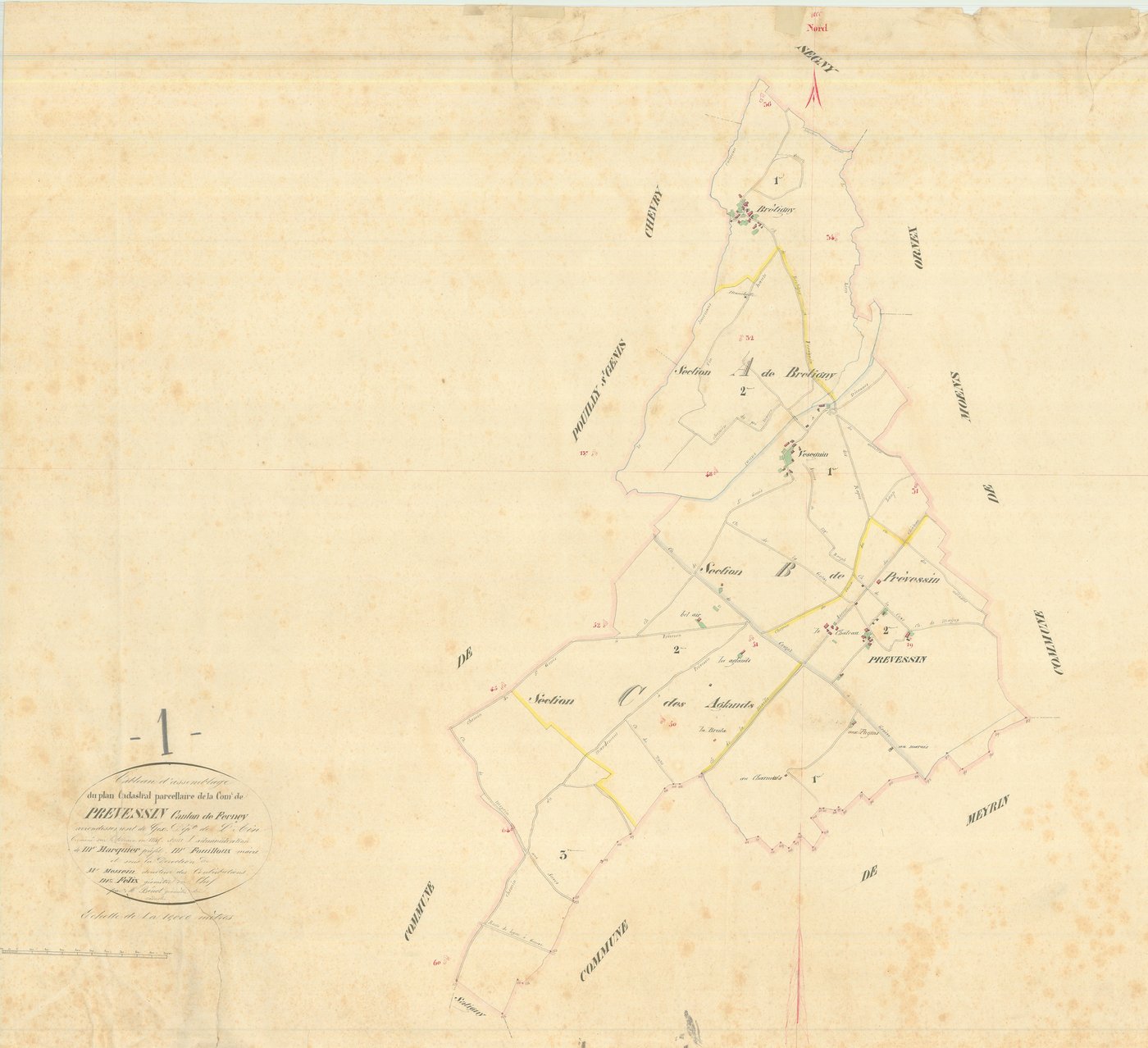 Prévessin - 3 P 8057 - 3 P 8057 -  Tableau d'assemblage  (1845)