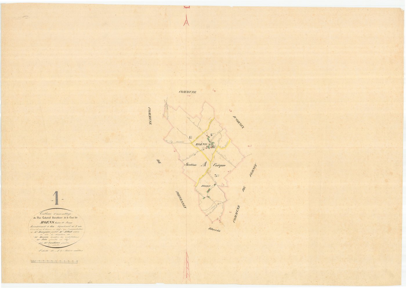 Moëns - 3 P 7483 - 3 P 7483 -  Tableau d'assemblage  (1845)